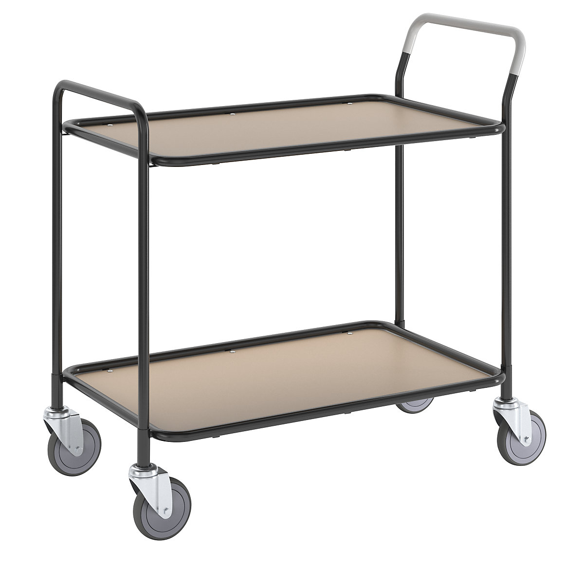 Table trolley – Kongamek, 2 shelves, LxWxH 1020 x 555 x 965 mm, black / beech finish-4