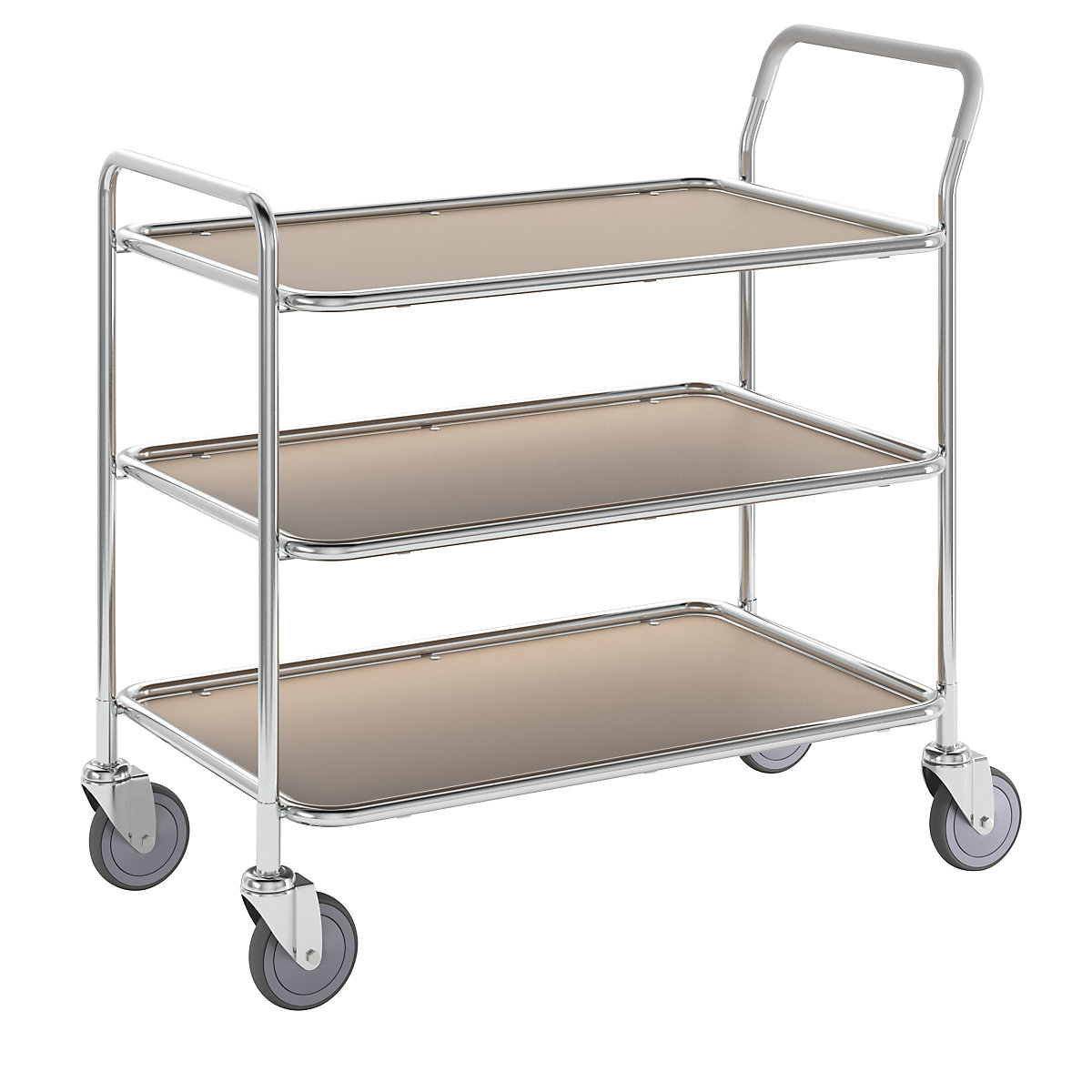 Table trolley – Kongamek, 3 shelves, LxWxH 1020 x 555 x 965 mm, zinc plated / beech finish-4