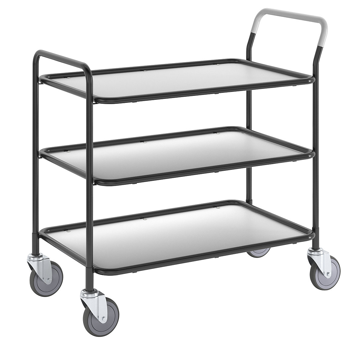 Table trolley – Kongamek, 3 shelves, LxWxH 1020 x 555 x 965 mm, zinc plated / black-1