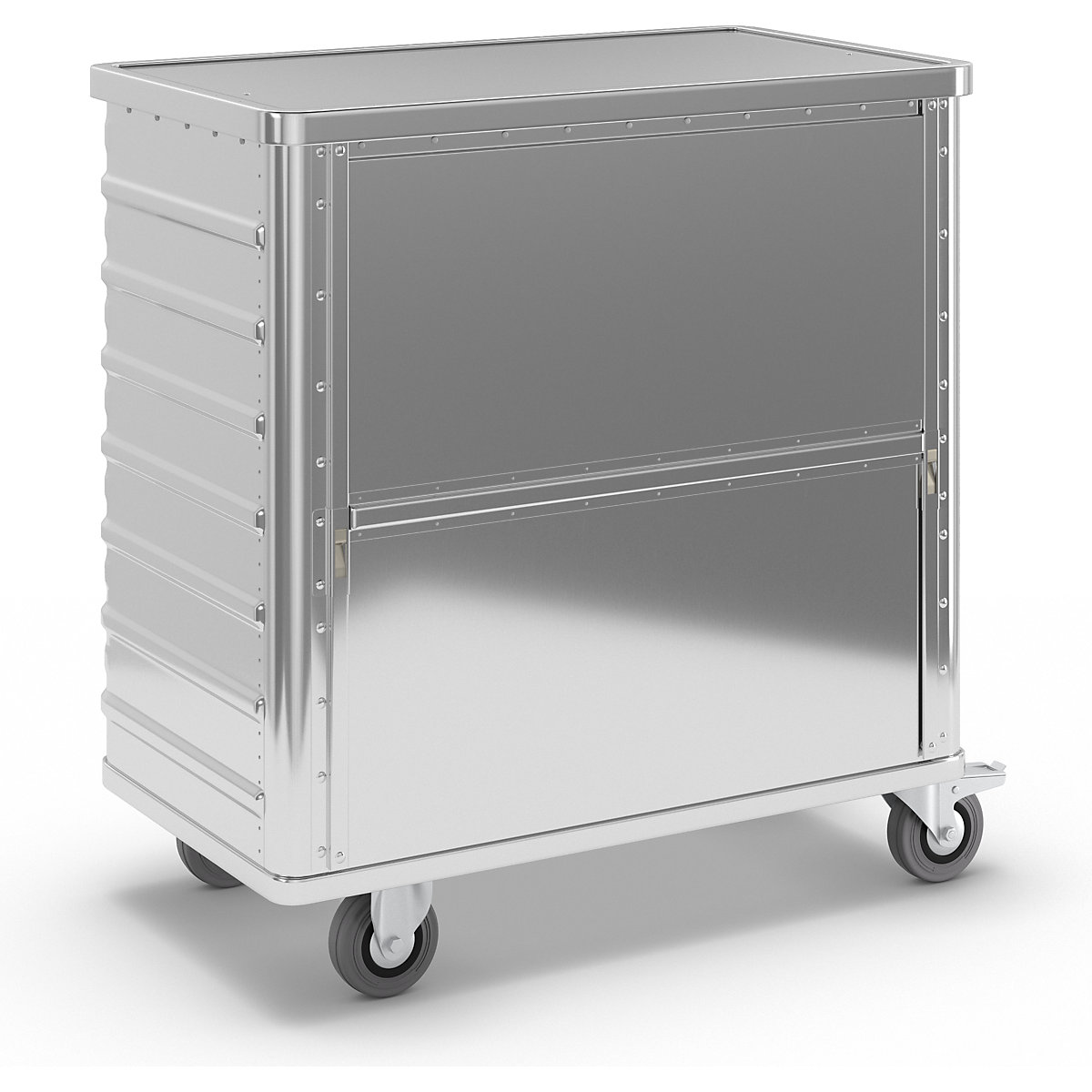 Aluminium container truck, fold down side panel - Gmöhling