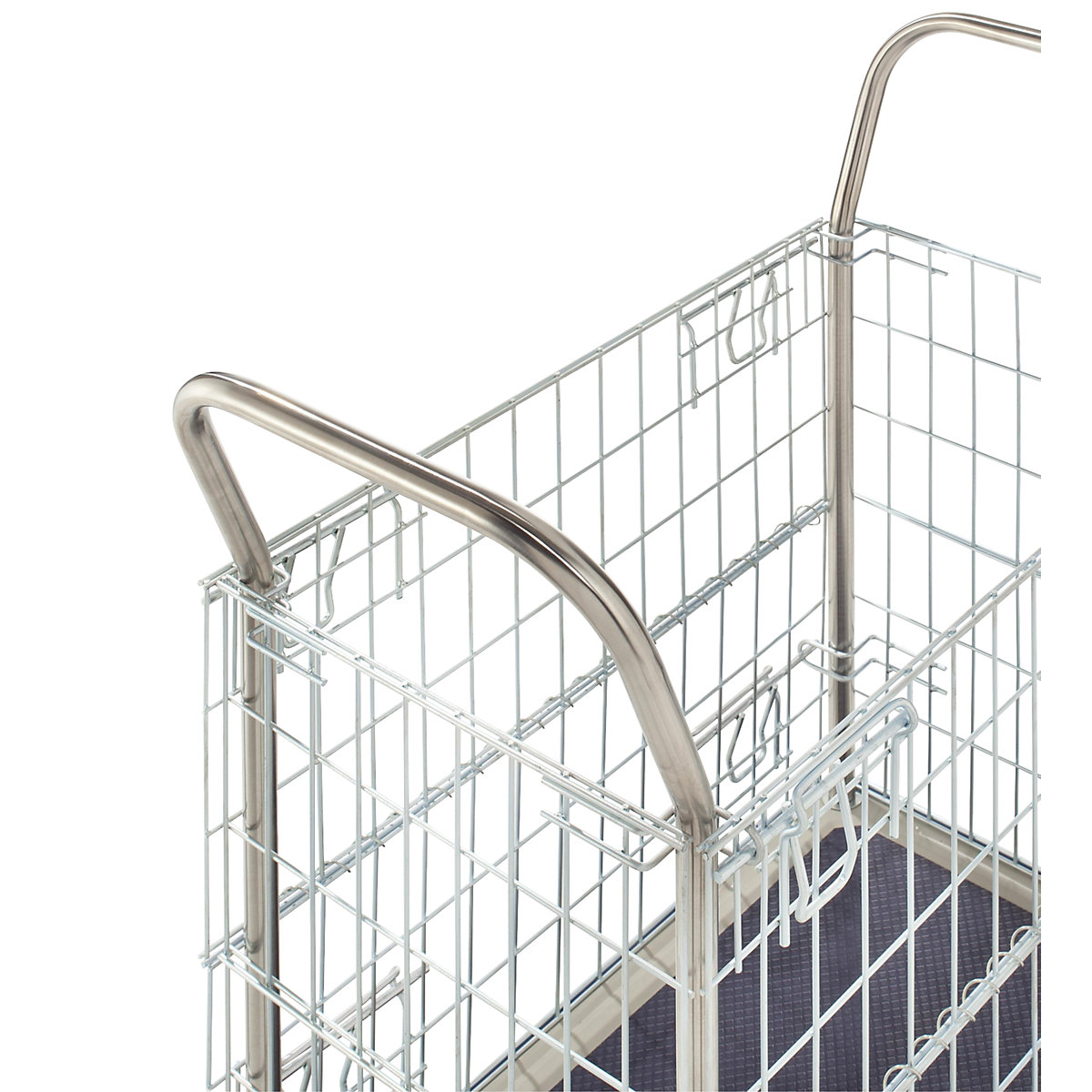 Mesh trolley, zinc plated mesh sides (Product illustration 2)-1