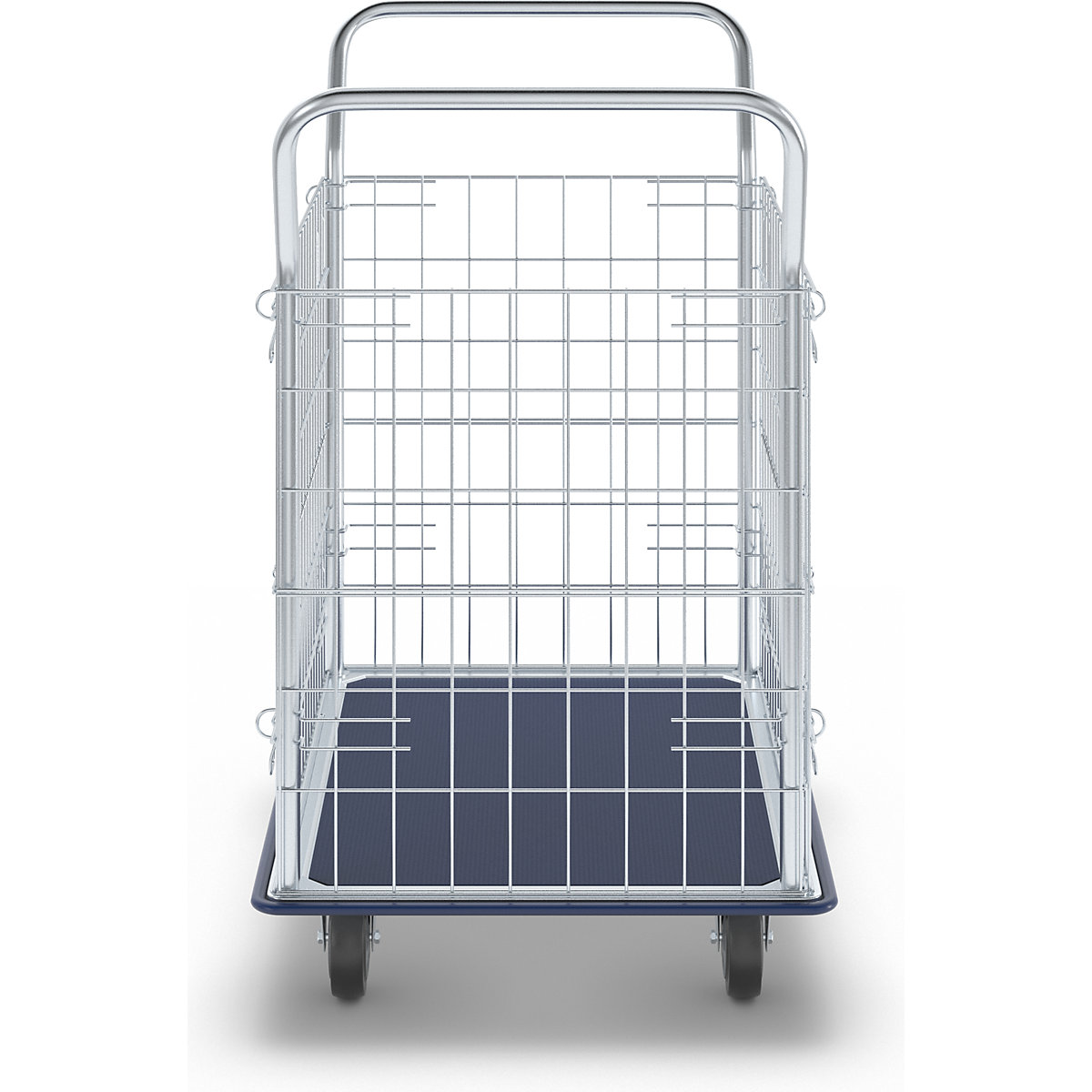 Mesh trolley, zinc plated mesh sides (Product illustration 15)-14