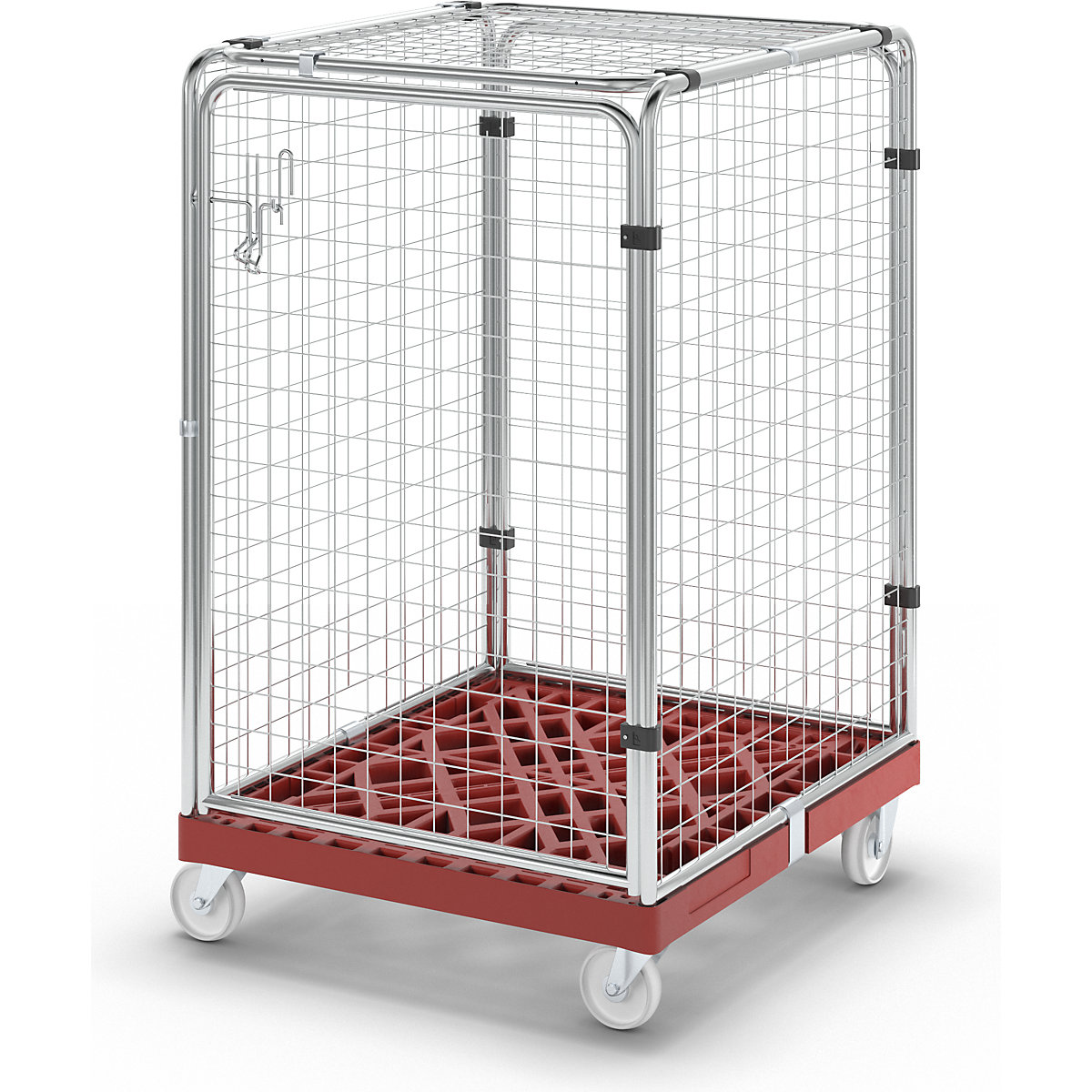 PROTECT roll container, height 1200 mm, flame red-2