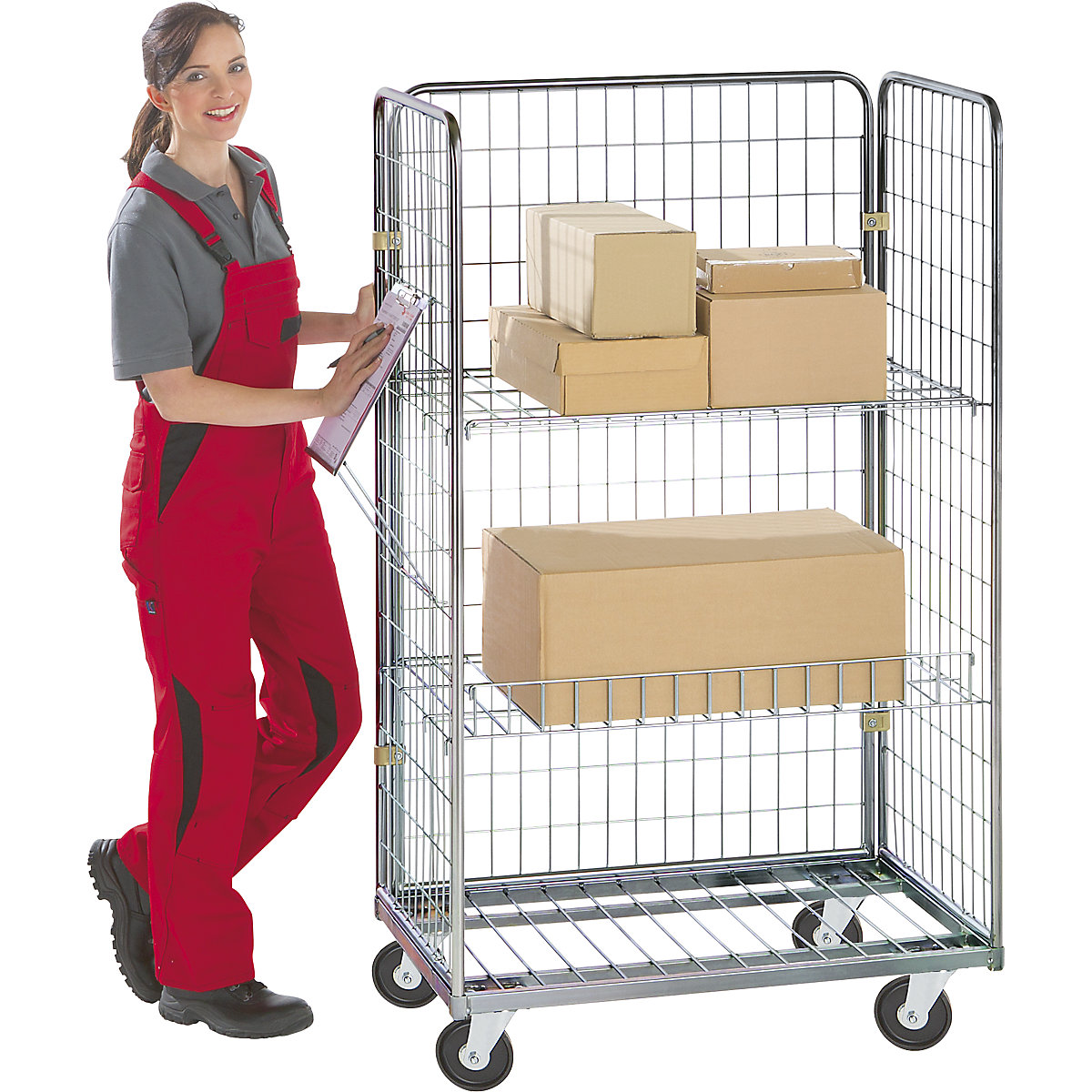 Roll containers, order picking trolley, WxD 900 x 600 mm, height 1585 mm, wheel Ø 100 mm, 10+ items-5