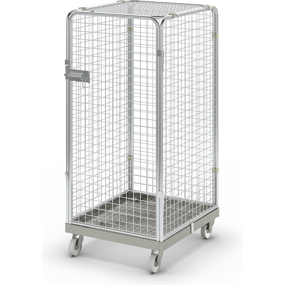 Security steel container with steel dolly, without intermediate shelf, with 1 door, height 1550 mm-2