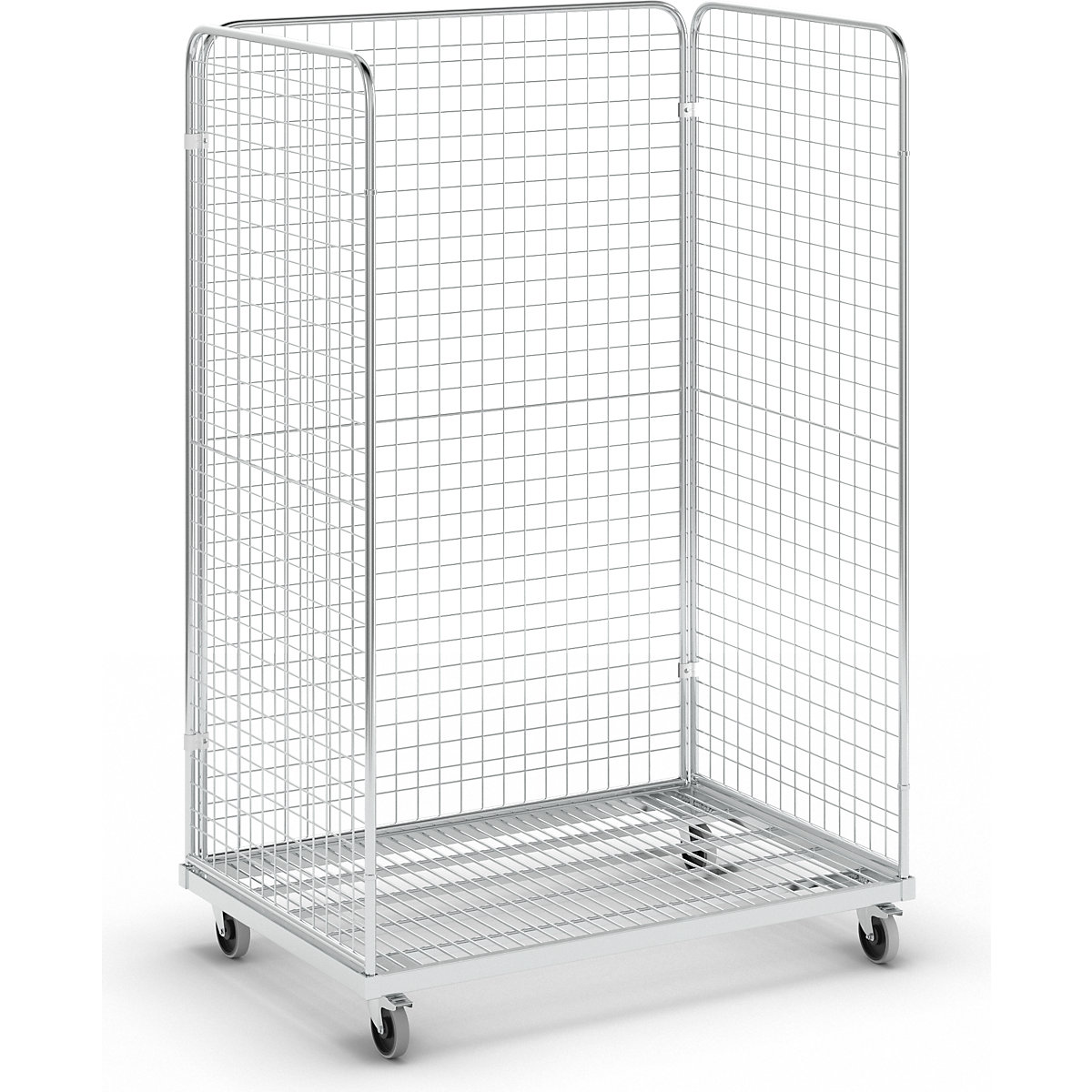 Steel roll container, LxW 1200 x 800 mm, 3-sided, with rear panel-1