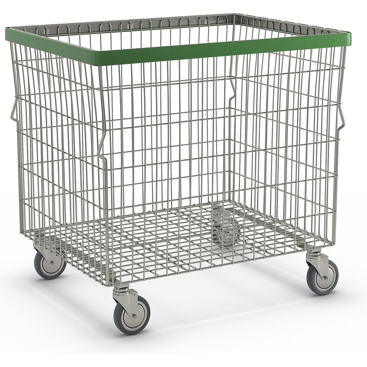 Storage and transport basket, with bumper protection strip, electrolytically zinc plated-1