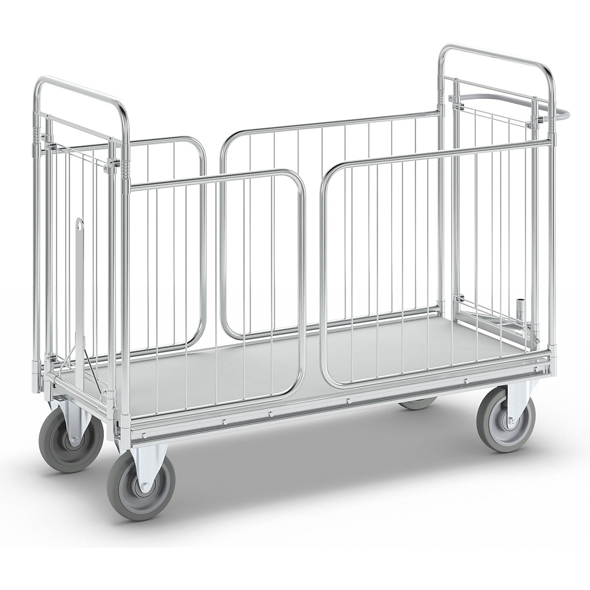 Trolley with panels on four sides – HelgeNyberg, internal length 1400 mm, LxWxH 1600 x 650 x 1180 mm-1