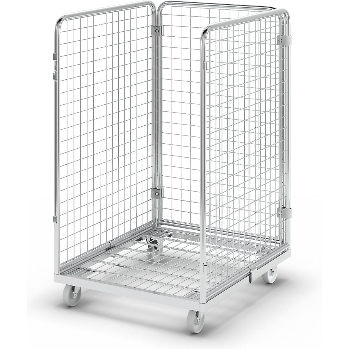 Wire mesh container with steel dolly