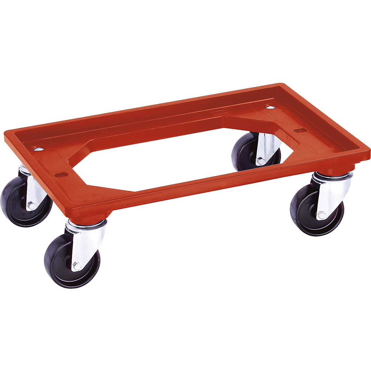 Plastic dolly, 600 x 400 mm, max. load 250 kg, red, 5+ items-6