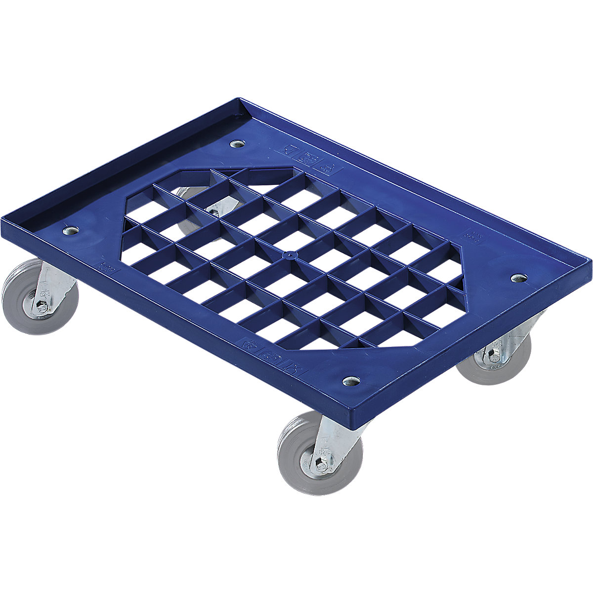 Transport dolly, mesh platform, solid rubber wheels, 605 x 410 mm, 5+ items-7