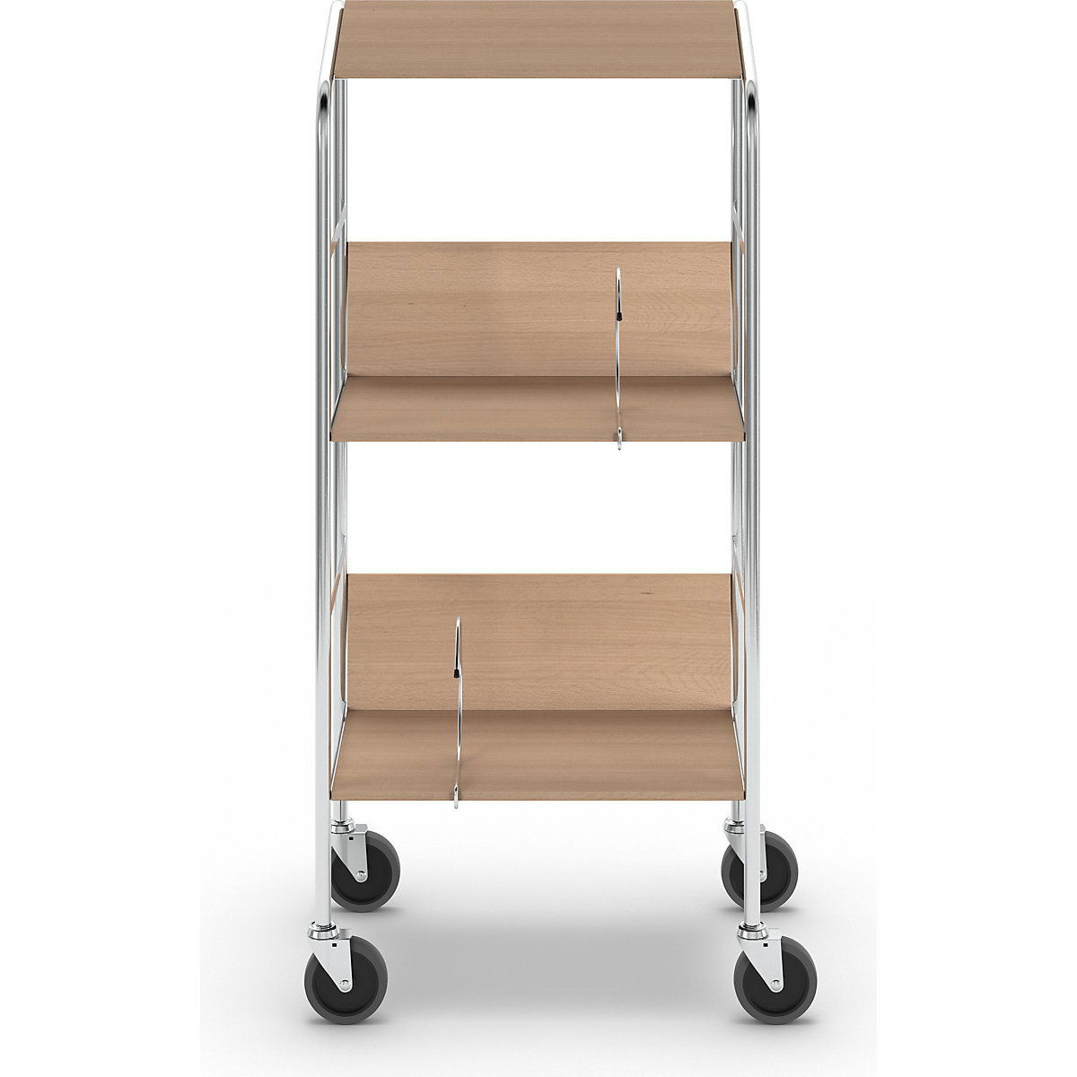 File trolley with top shelf, chrome plated – HelgeNyberg (Product illustration 16)-15