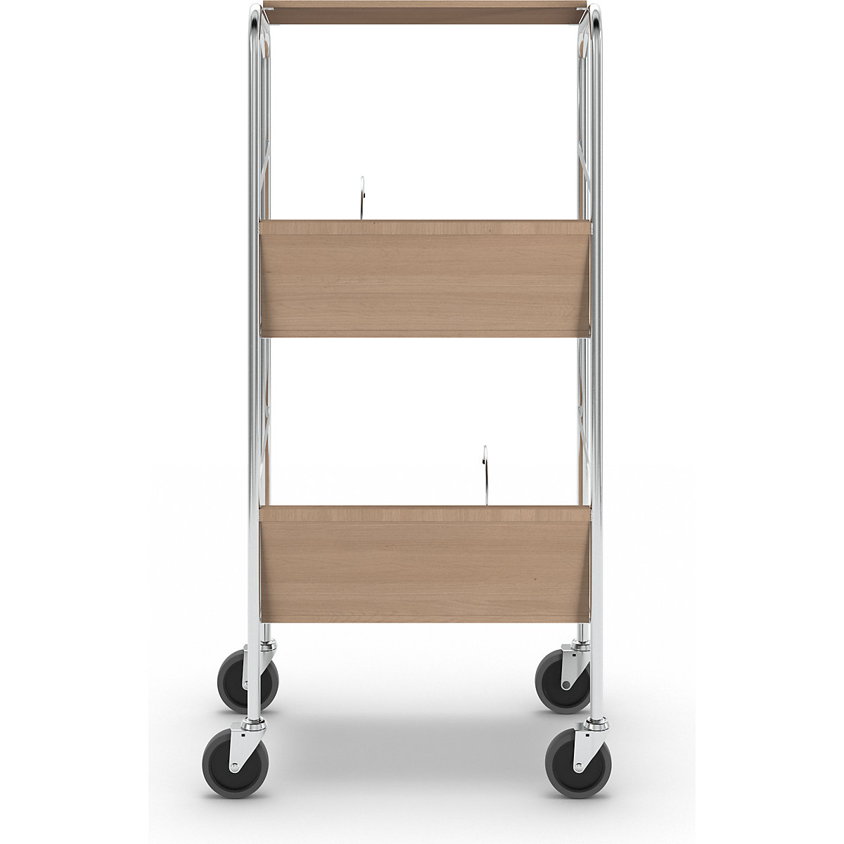 File trolley with top shelf, chrome plated – HelgeNyberg (Product illustration 17)-16