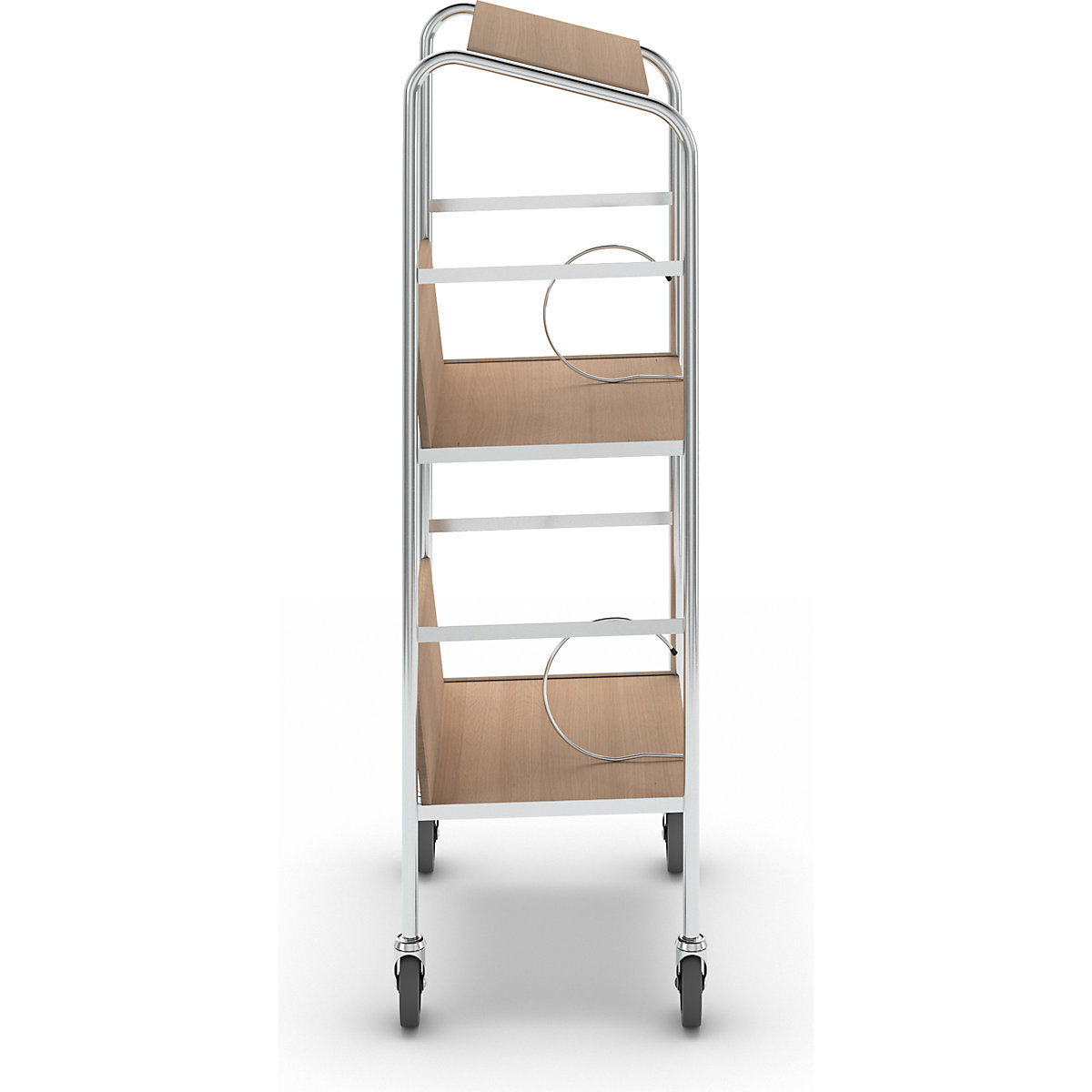 File trolley with top shelf, chrome plated – HelgeNyberg (Product illustration 11)-10