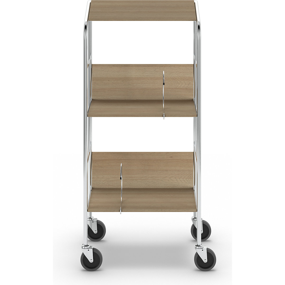 File trolley with top shelf, chrome plated – HelgeNyberg (Product illustration 31)-30