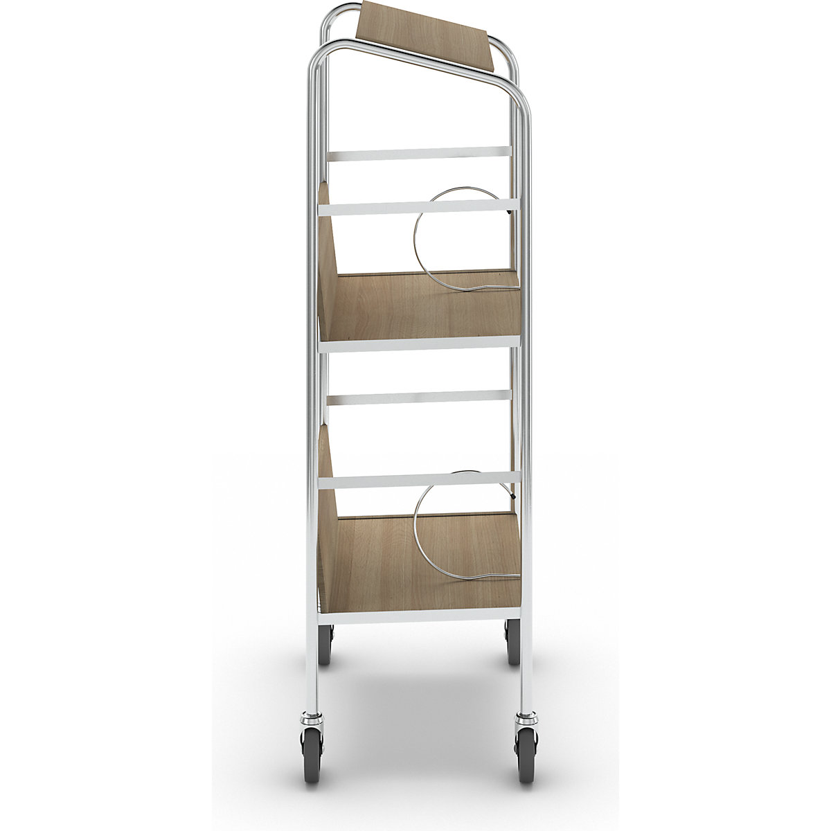 File trolley with top shelf, chrome plated – HelgeNyberg (Product illustration 29)-28