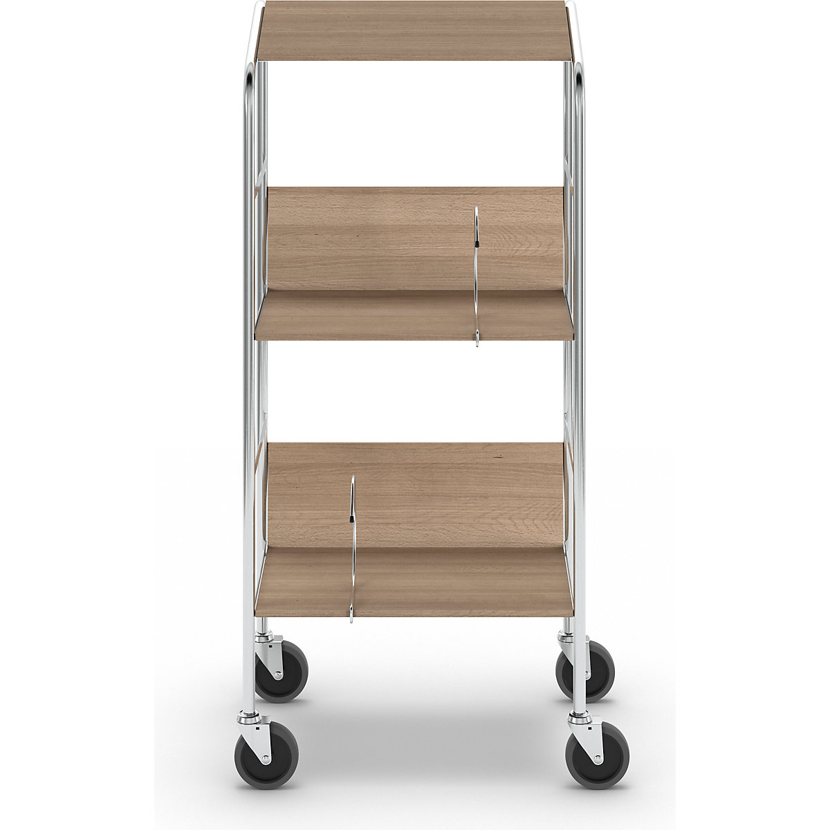File trolley with top shelf, chrome plated – HelgeNyberg (Product illustration 23)-22