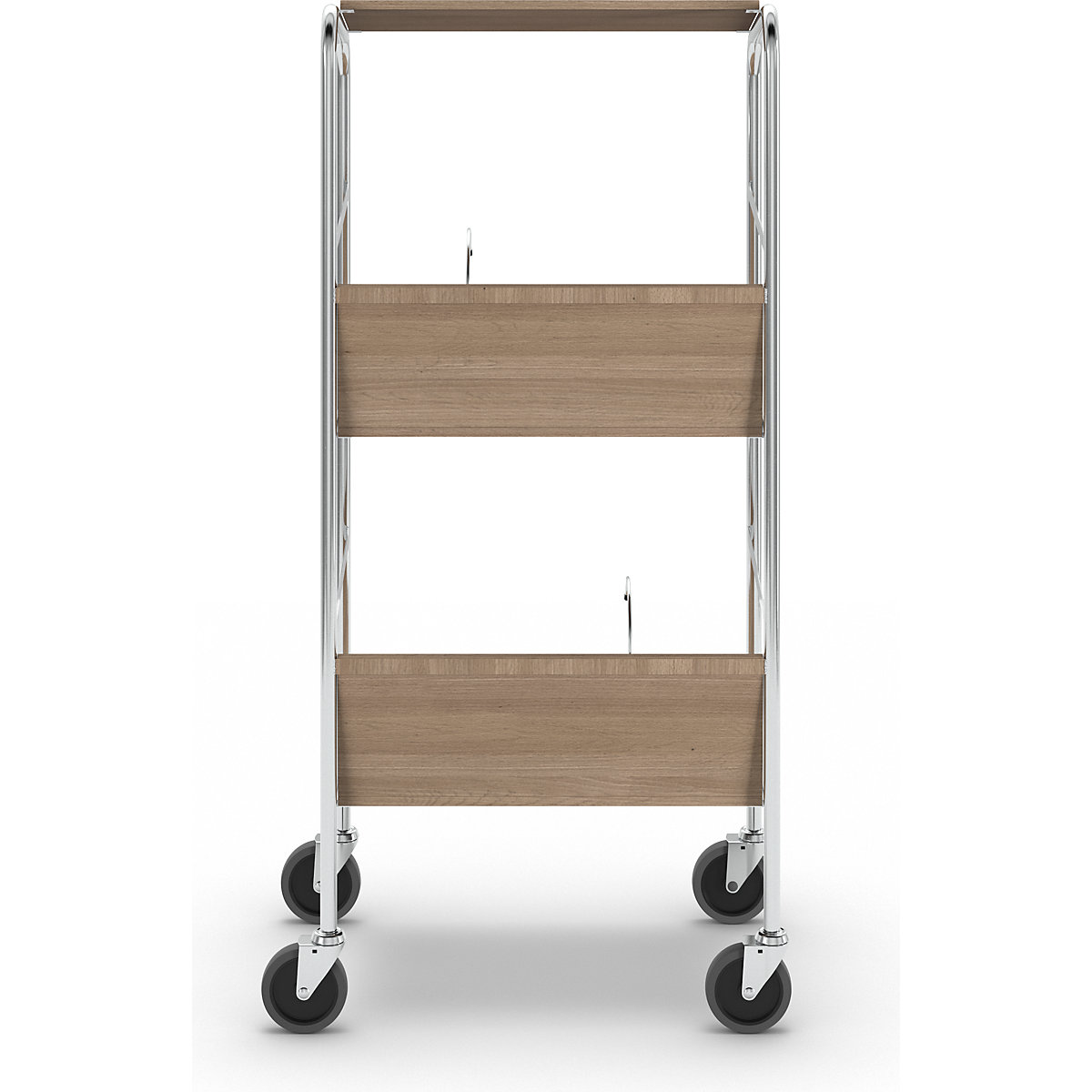 File trolley with top shelf, chrome plated – HelgeNyberg (Product illustration 24)-23