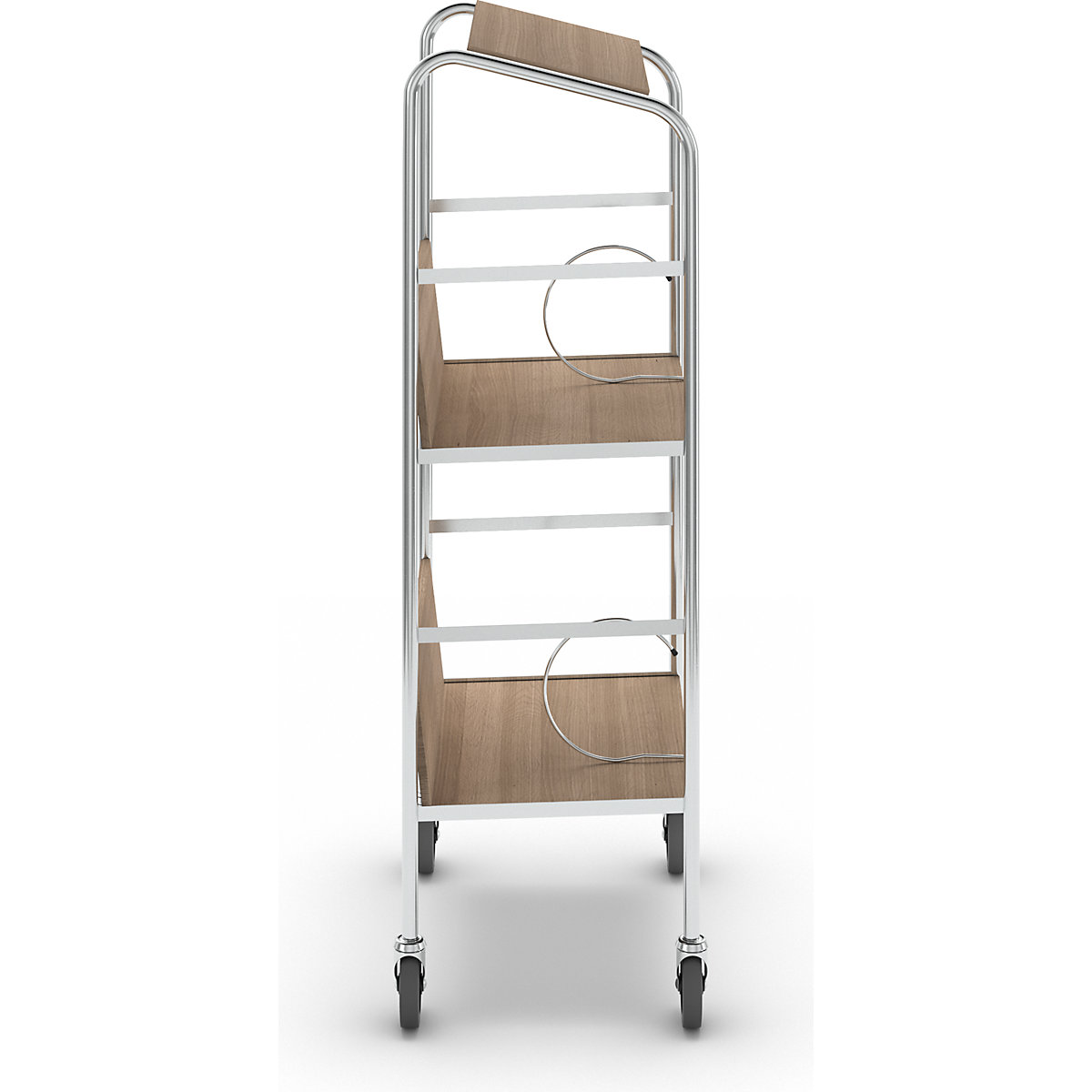File trolley with top shelf, chrome plated – HelgeNyberg (Product illustration 22)-21