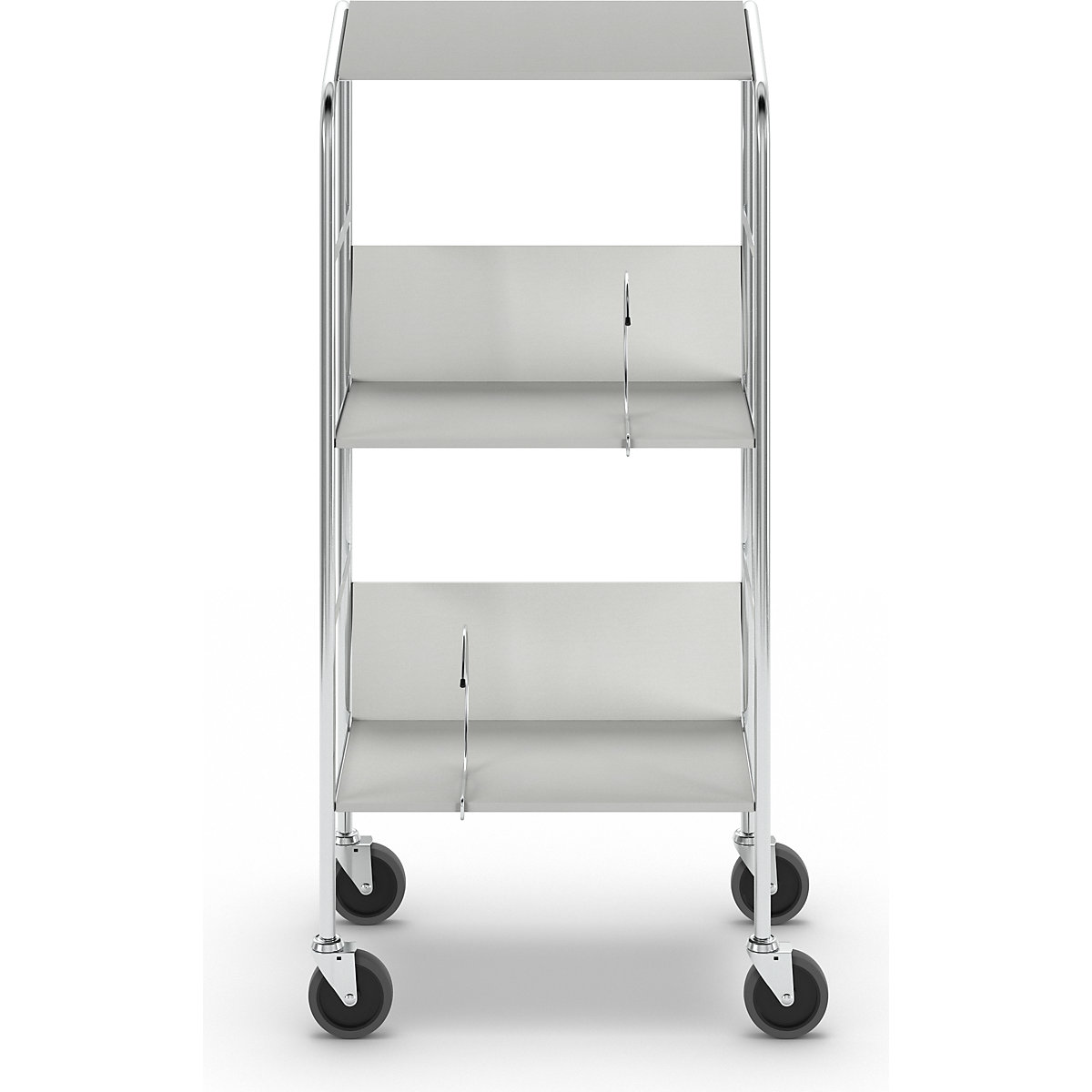 File trolley with top shelf, chrome plated – HelgeNyberg (Product illustration 36)-35