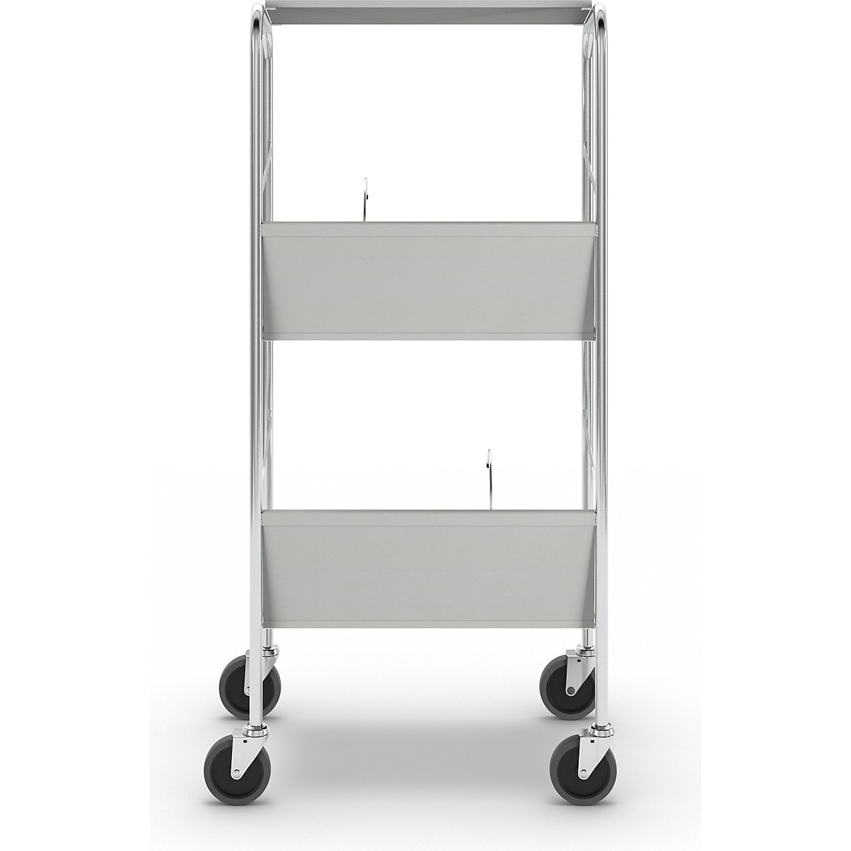File trolley with top shelf, chrome plated – HelgeNyberg (Product illustration 37)-36