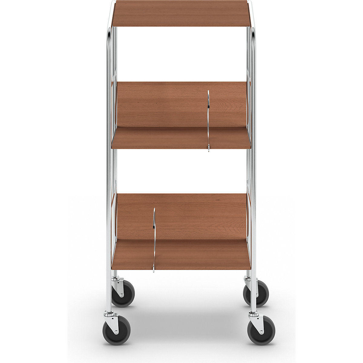 File trolley with top shelf, chrome plated – HelgeNyberg (Product illustration 9)-8
