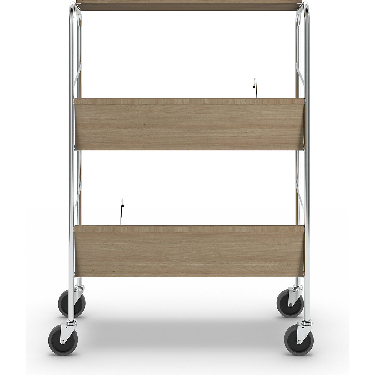 File trolley with top shelf, chrome plated – HelgeNyberg (Product illustration 15)-14