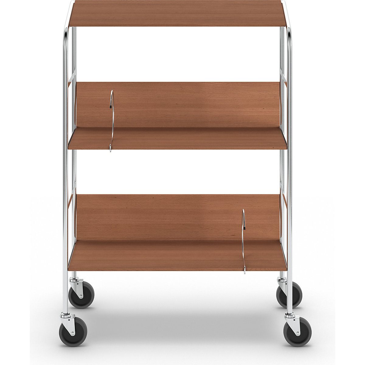 File trolley with top shelf, chrome plated – HelgeNyberg (Product illustration 36)-35