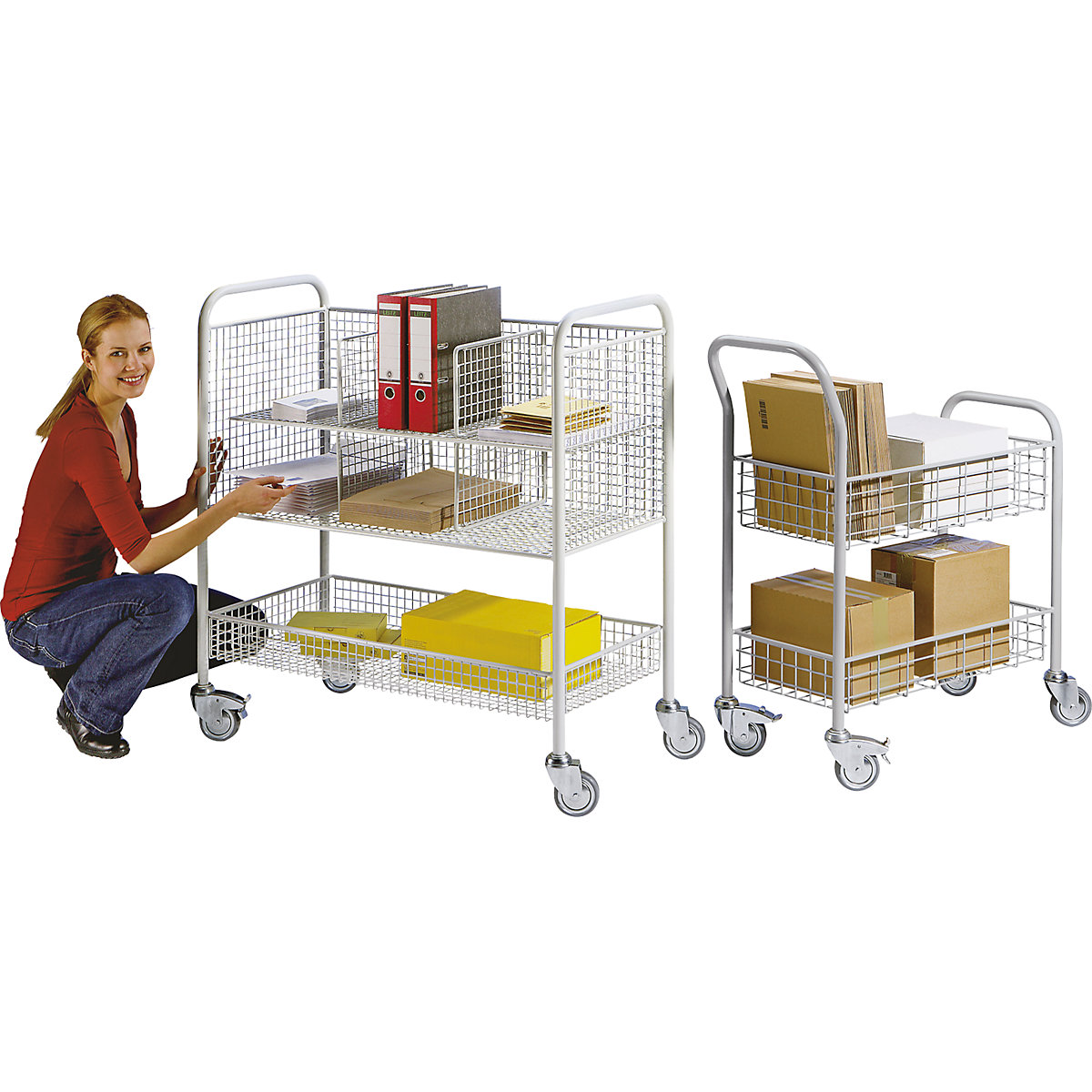 Office and mail distribution trolley – eurokraft pro (Product illustration 10)-9