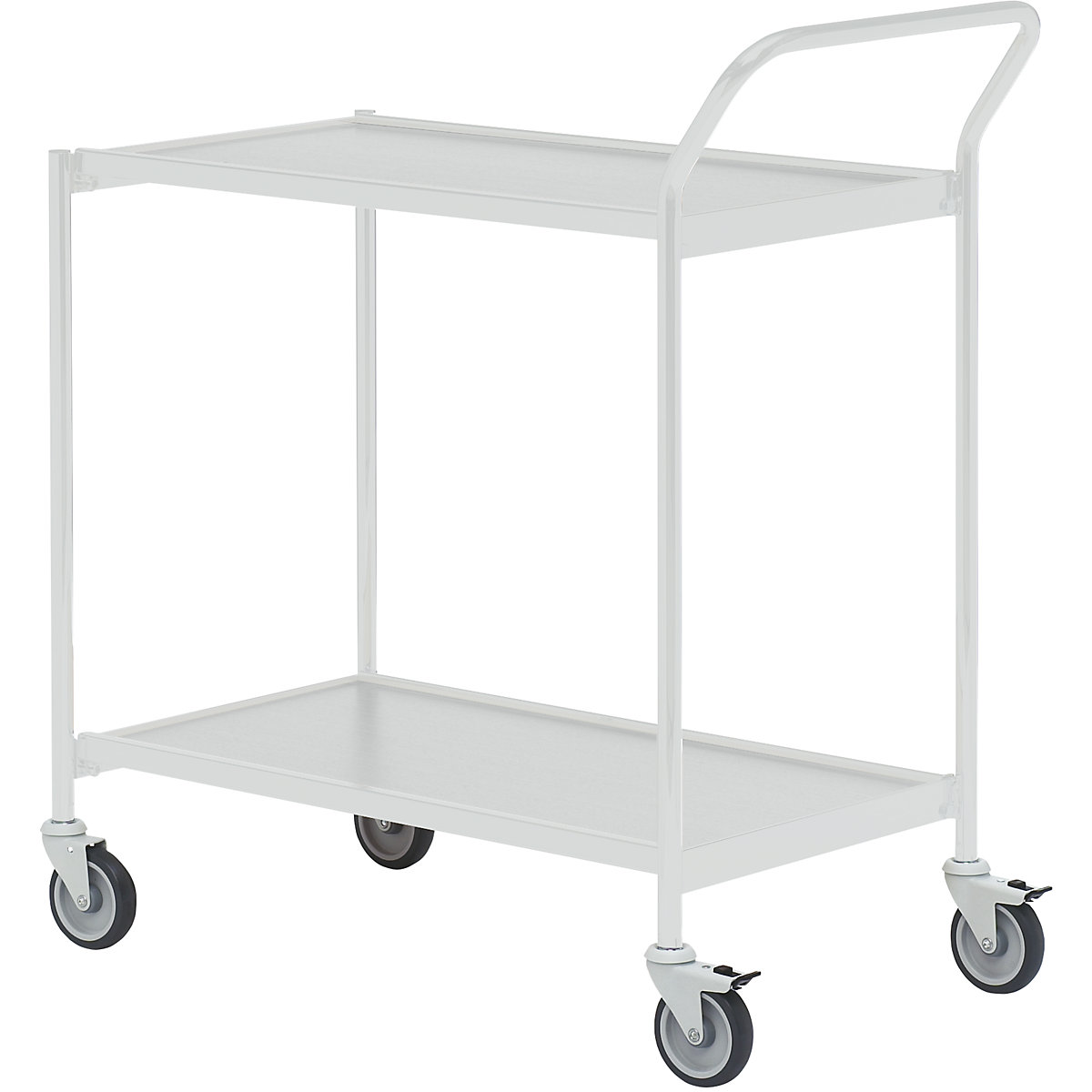 Table trolley – HelgeNyberg, 2 shelves, LxW 800 x 420 mm, grey/grey, 5+ items-51