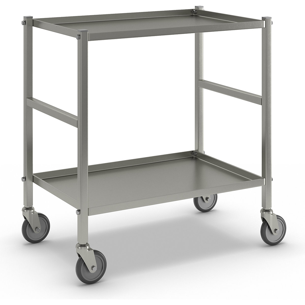 Table trolley with 2 shelves – Kongamek, 4 swivel castors, electrolytically zinc plated-4