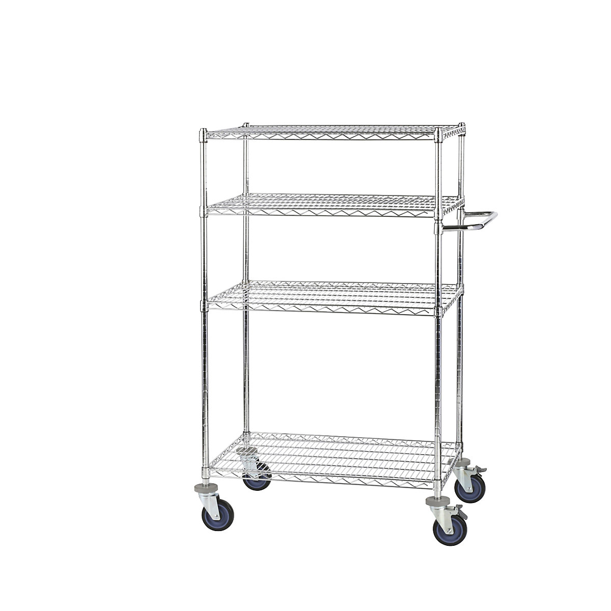 Wire mesh table trolley, chrome plated, with 4 shelves, LxWxH 910 x 610 x 1365 mm-1