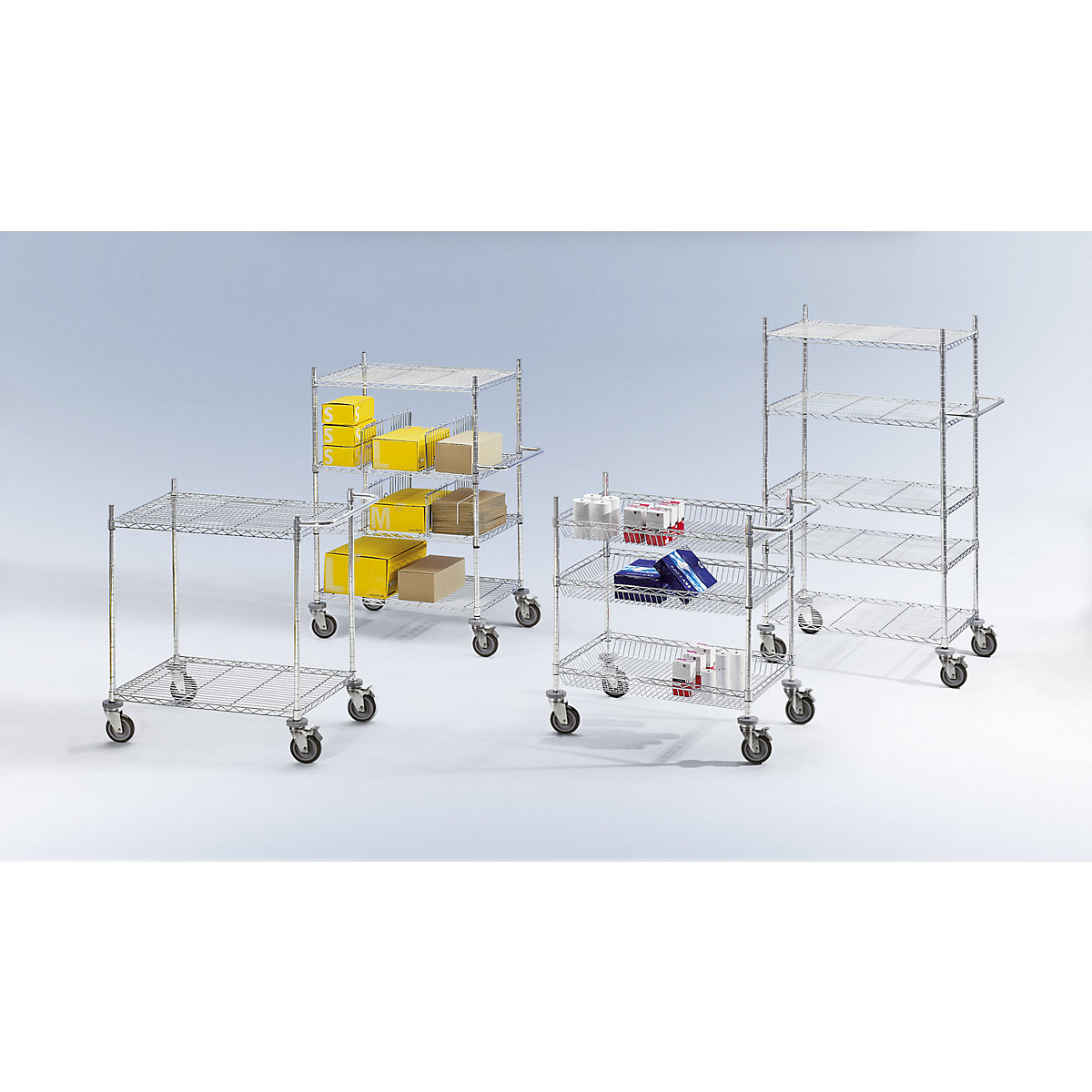 Wire mesh table trolley, chrome plated (Product illustration 2)-1