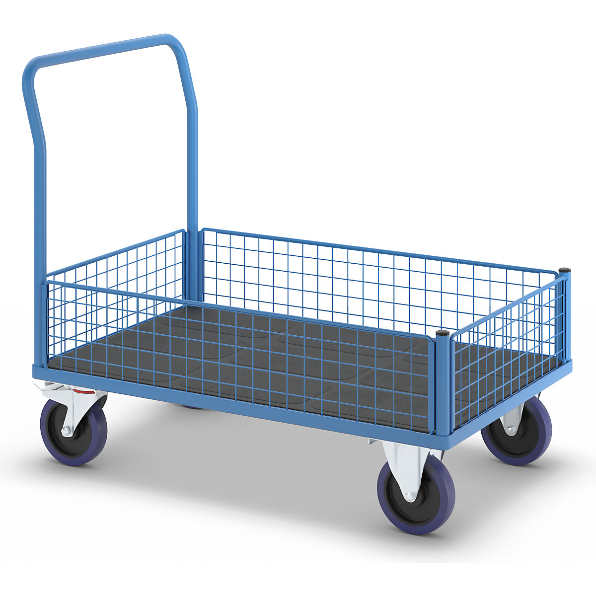 Platform truck with half-height mesh – eurokraft pro (Product illustration 4)-3
