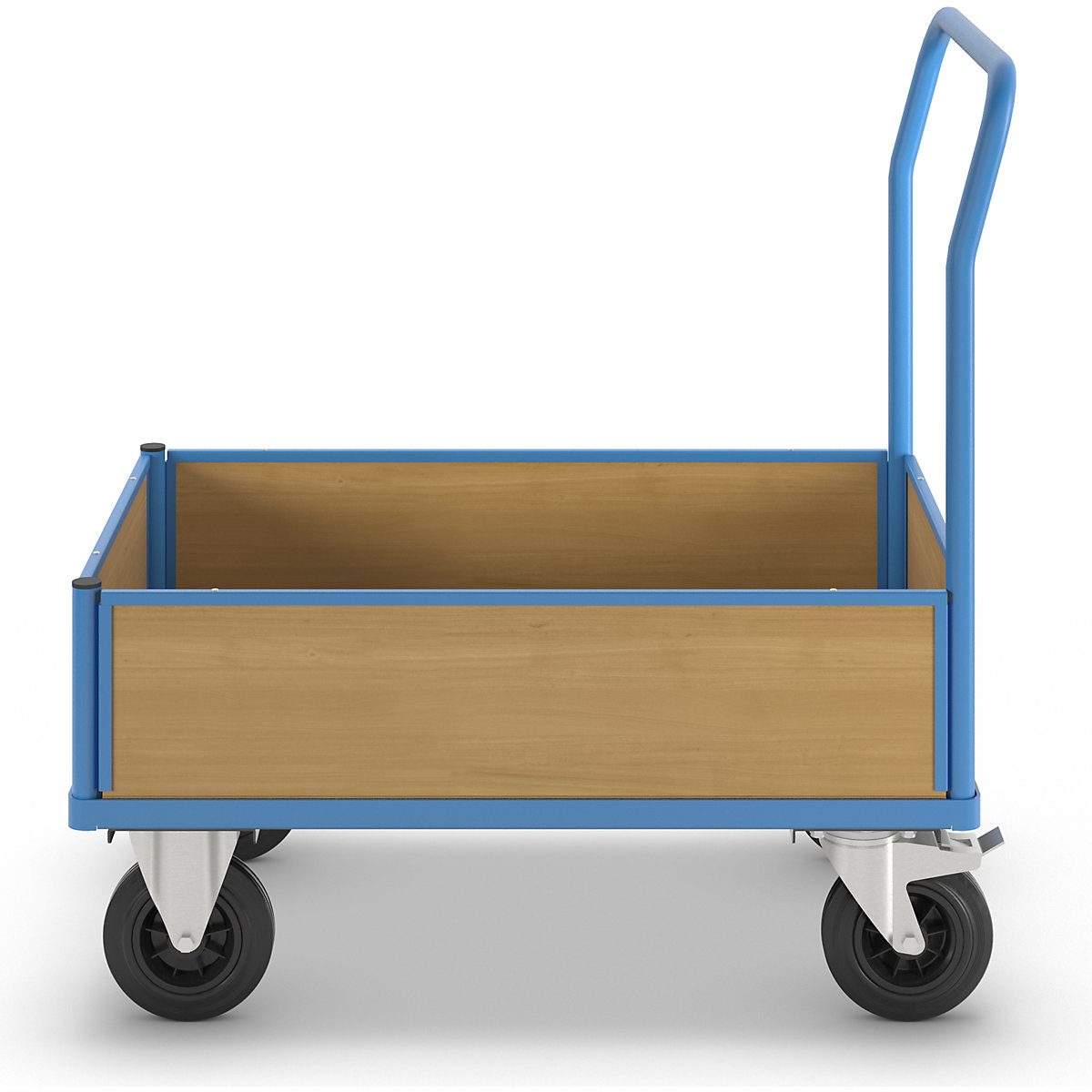 Platform truck with wooden panels – eurokraft pro (Product illustration 3)-2