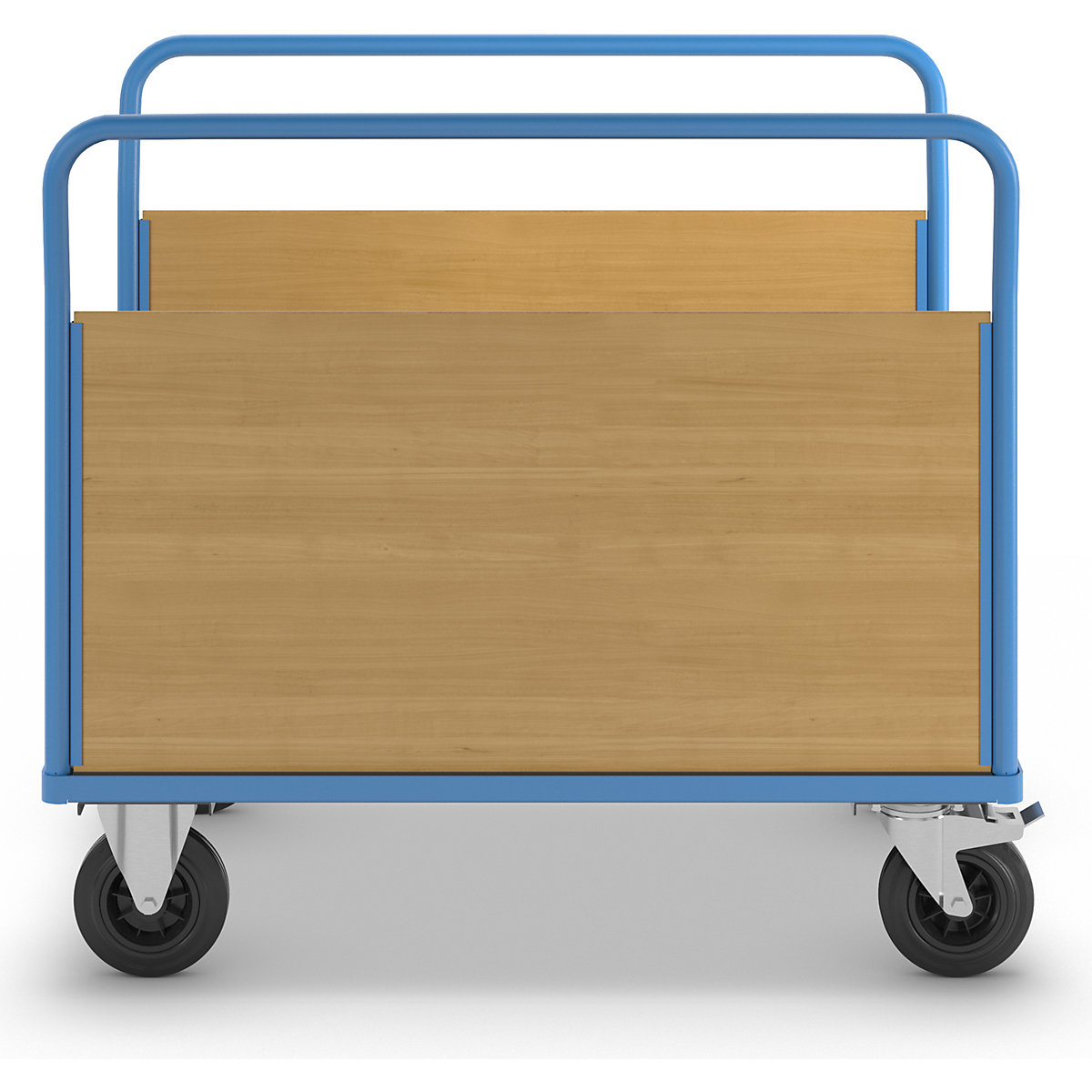Platform truck with wooden panels – eurokraft pro (Product illustration 2)-1