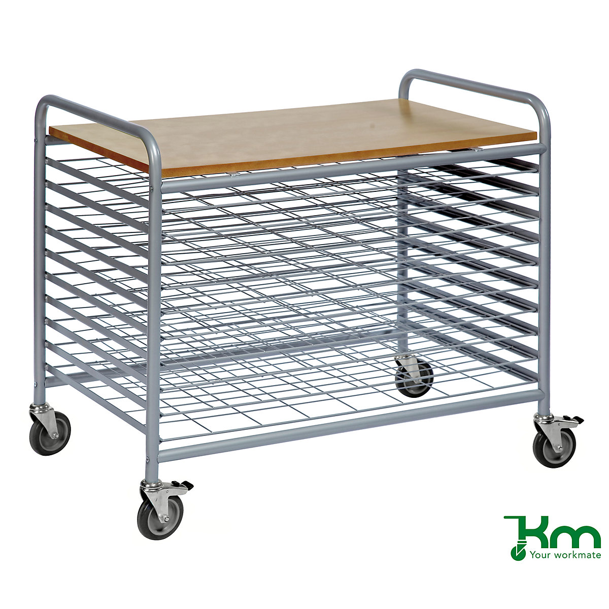 Professional drying trolley – Kongamek, max. load 100 kg, 10 shelves, 4+ items-3