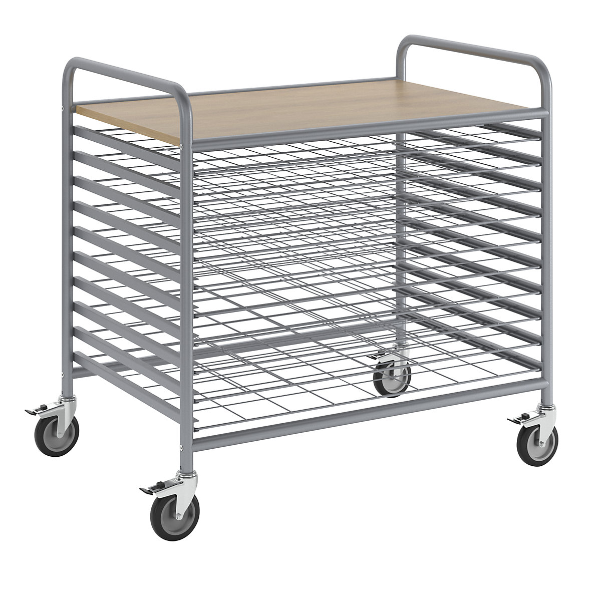 Professional drying trolley – Kongamek, max. load 100 kg, 10 shelves-2