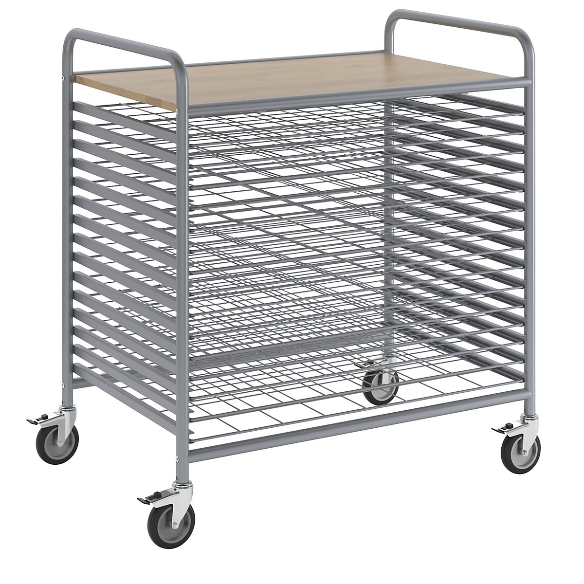 Professional drying trolley – Kongamek, max. load 100 kg, 15 shelves-1