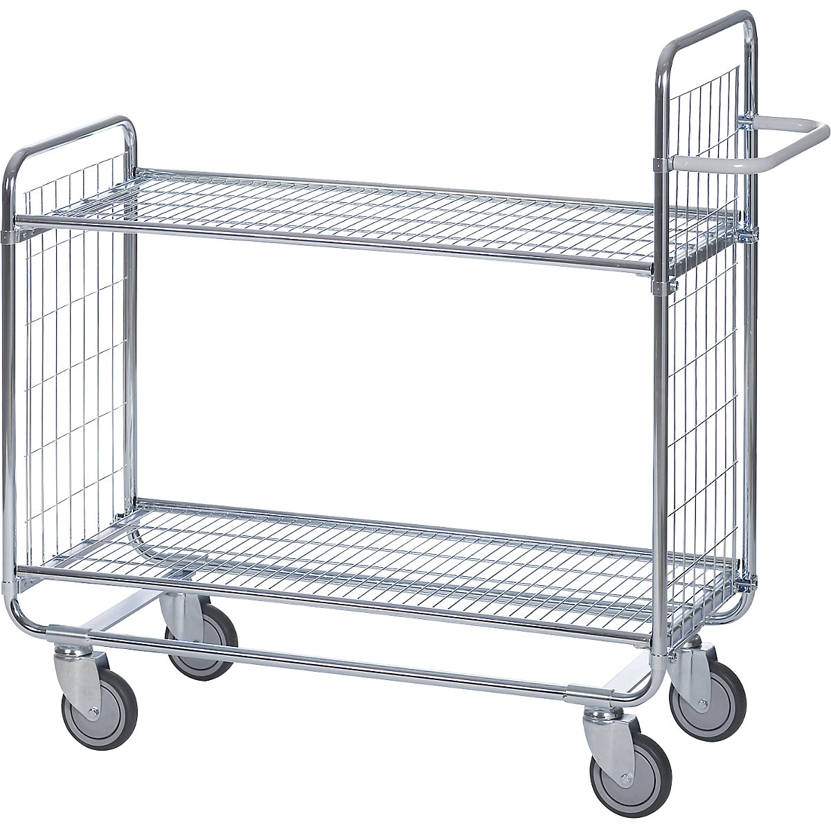 SERIES 100 mesh trolley – HelgeNyberg, 2 shelves, LxWxH 930 x 460 x 1120 mm, 5+ items-1
