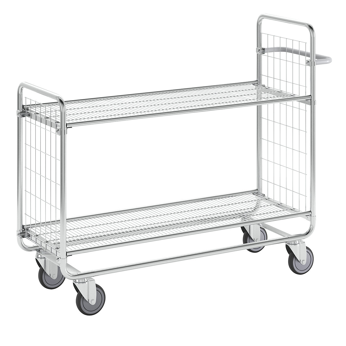 SERIES 100 mesh trolley – HelgeNyberg, 2 shelves, LxWxH 1380 x 460 x 1120 mm-2