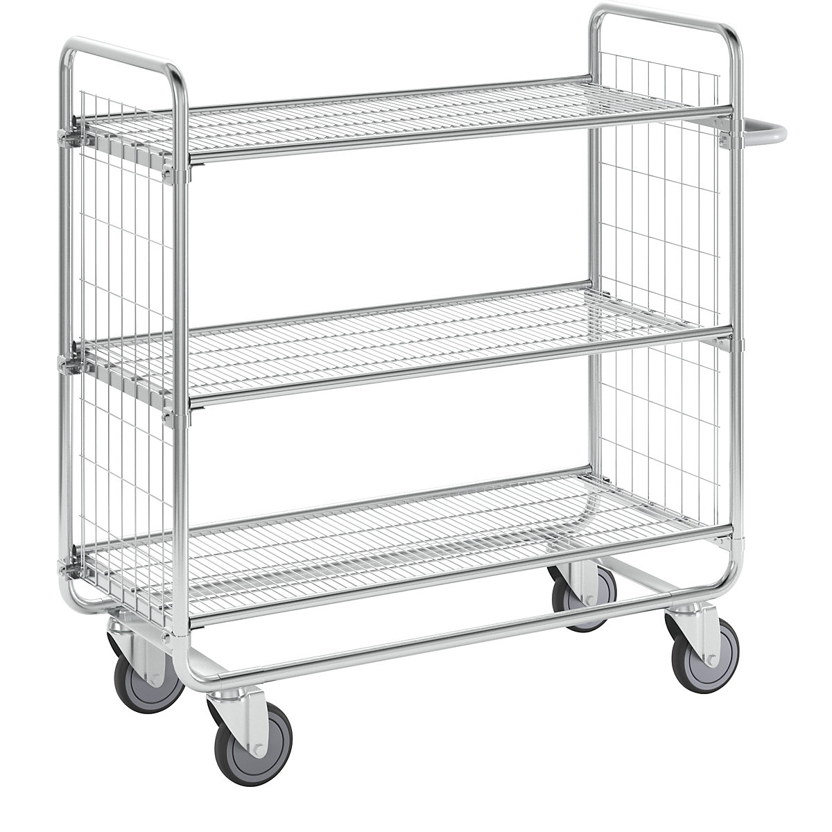 SERIES 100 mesh trolley – HelgeNyberg, 3 shelves, LxWxH 1180 x 460 x 1120 mm-1