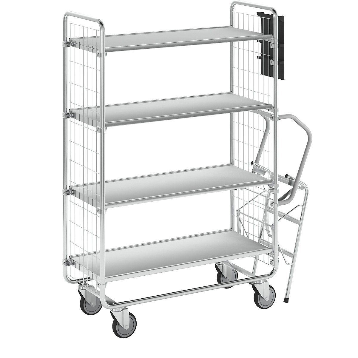SERIES 100 step trolley – HelgeNyberg, 4 shelves, LxWxH 1270 x 460 x 1585 mm-2