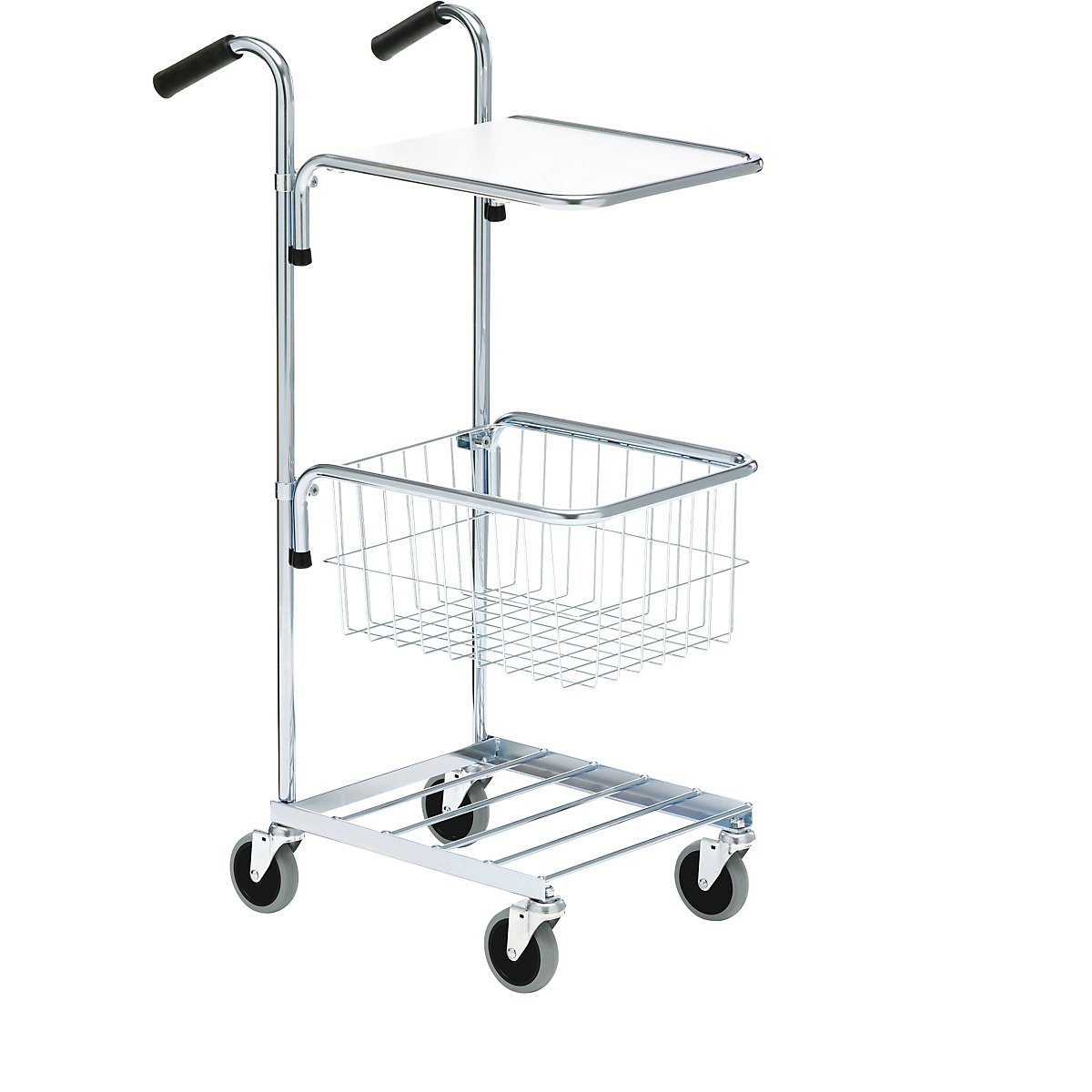 KOMPAKT retail bin – HelgeNyberg, 1 shelf, 1 basket, bright zinc plated frame, 5+ items-12