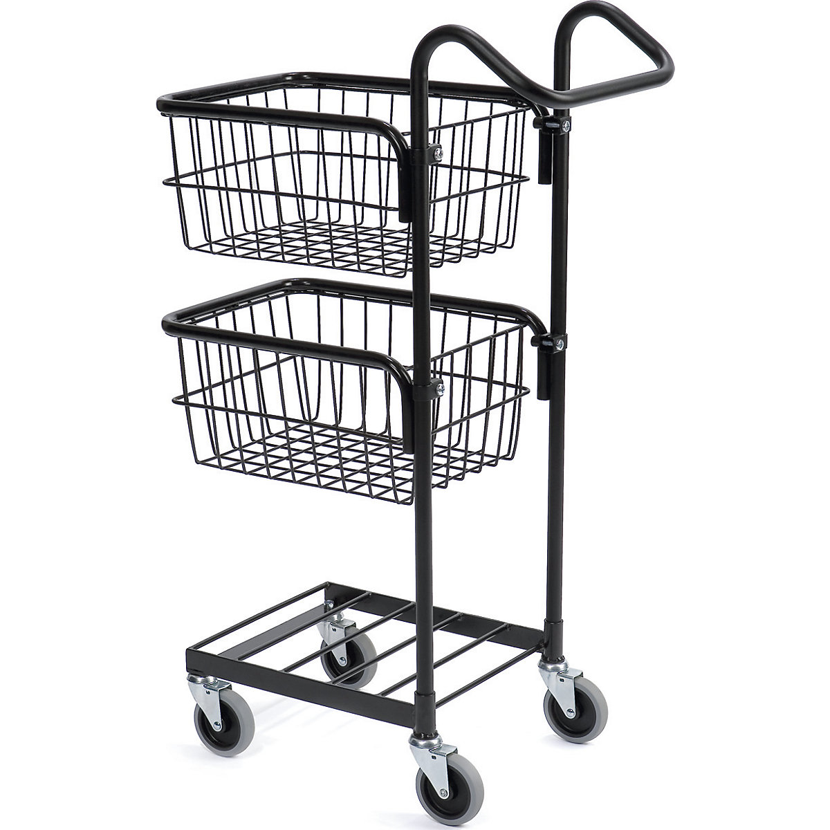 KOMPAKT retail bin – HelgeNyberg, 2 baskets, black frame, 5+ items-2