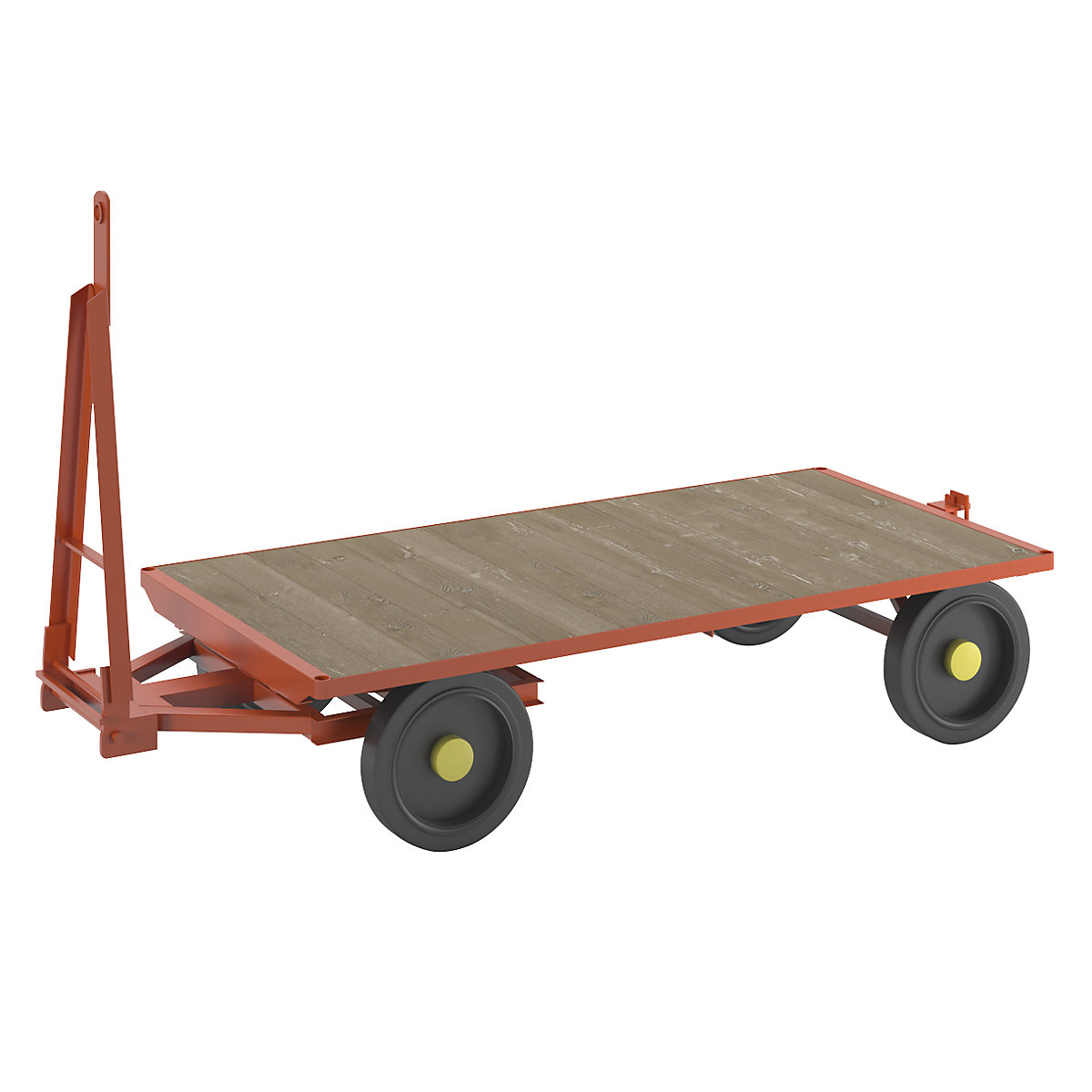 Trailer, 2-wheel turntable steering, max. load 2 t, platform 2.0 x 1.0 m, solid rubber tyres-2