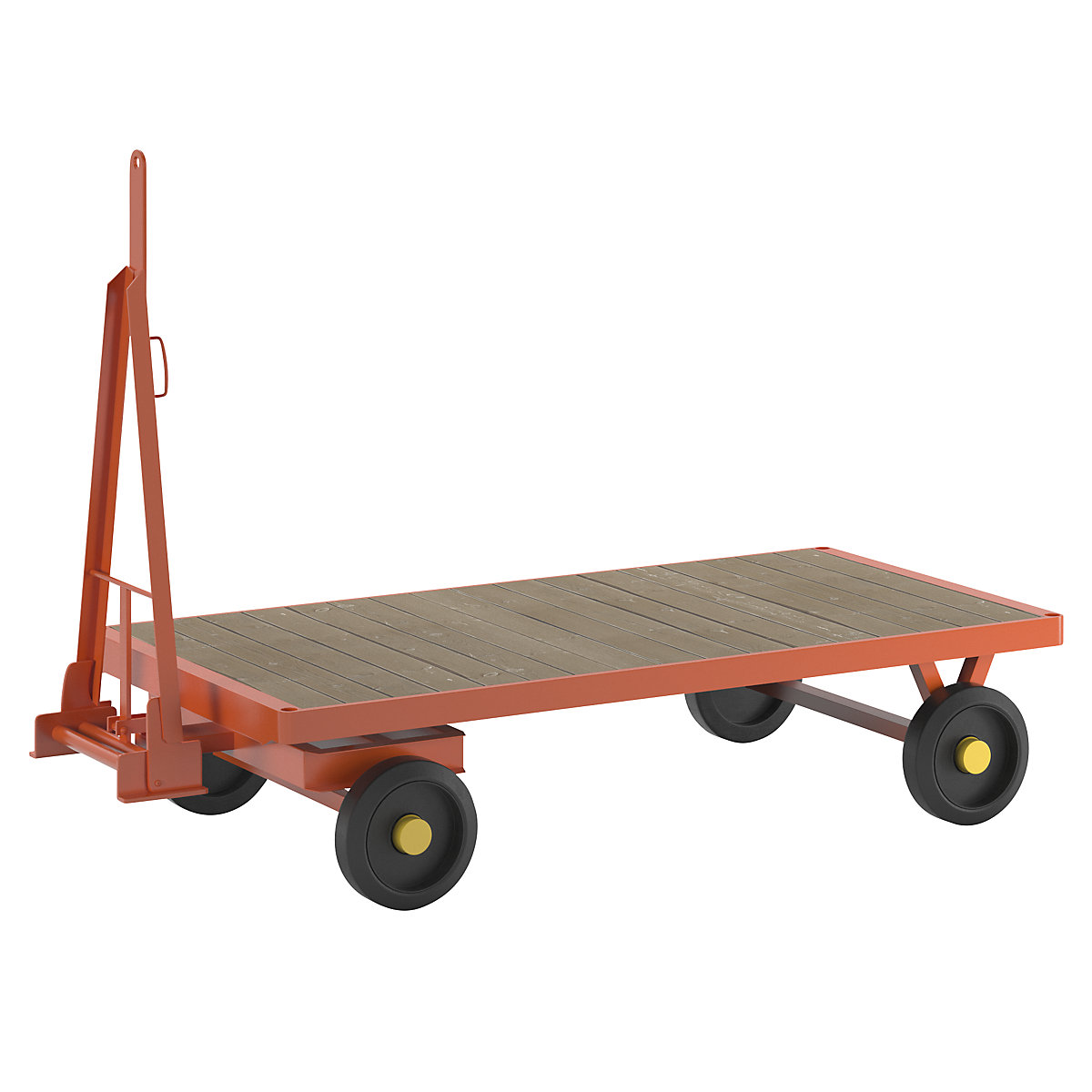 Trailer, 2-wheel turntable steering, max. load 3 t, platform 2.0 x 1.0 m, solid rubber tyres-3
