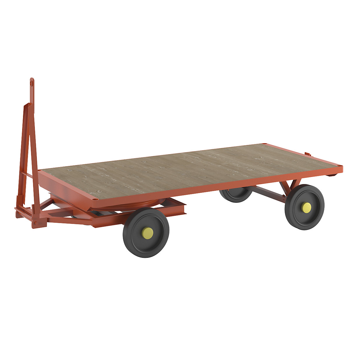 Trailer, 2-wheel turntable steering, max. load 3 t, platform 2.5 x 1.25 m, solid rubber tyres-2
