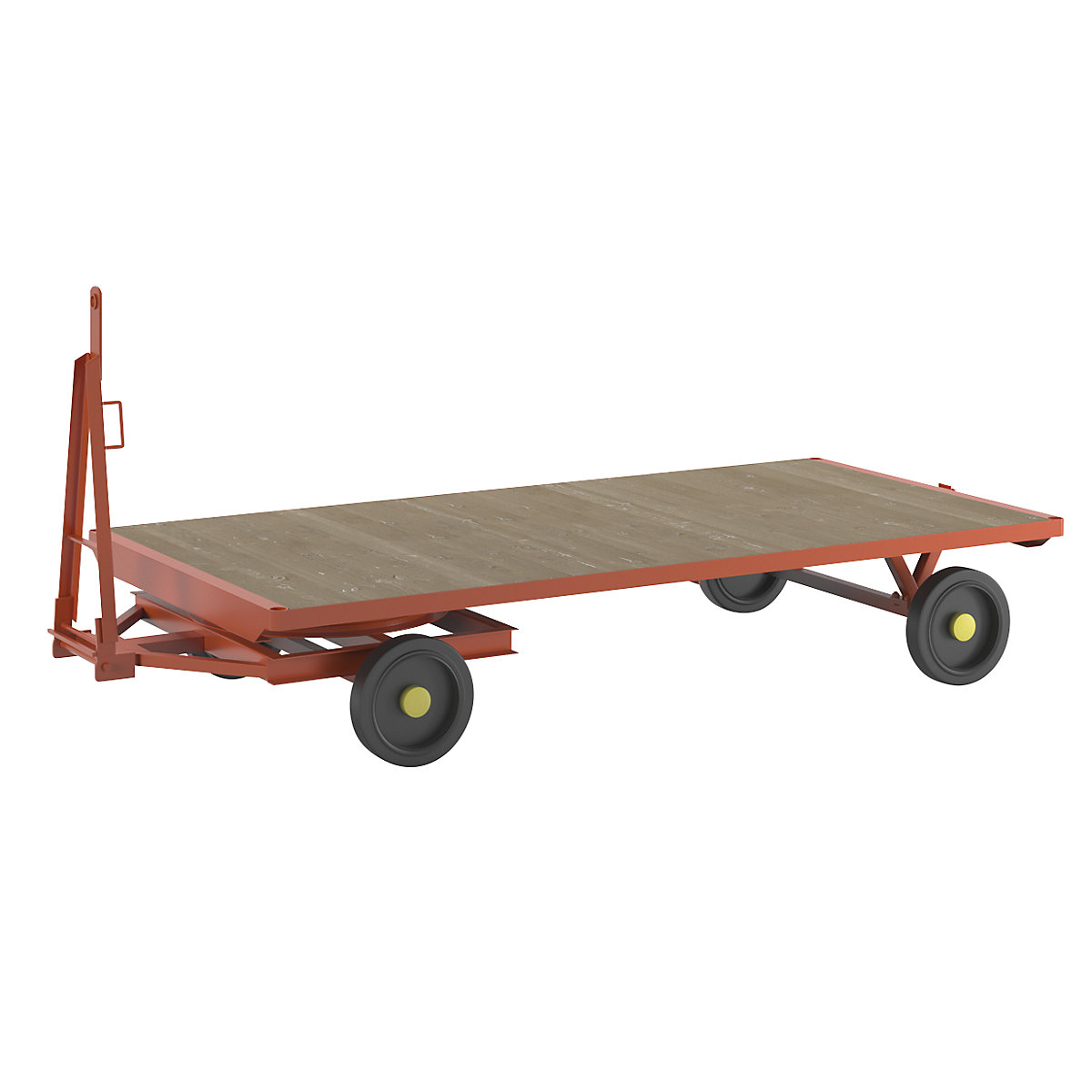 Trailer, 2-wheel turntable steering, max. load 2 t, platform 3.0 x 1.5 m, solid rubber tyres-4