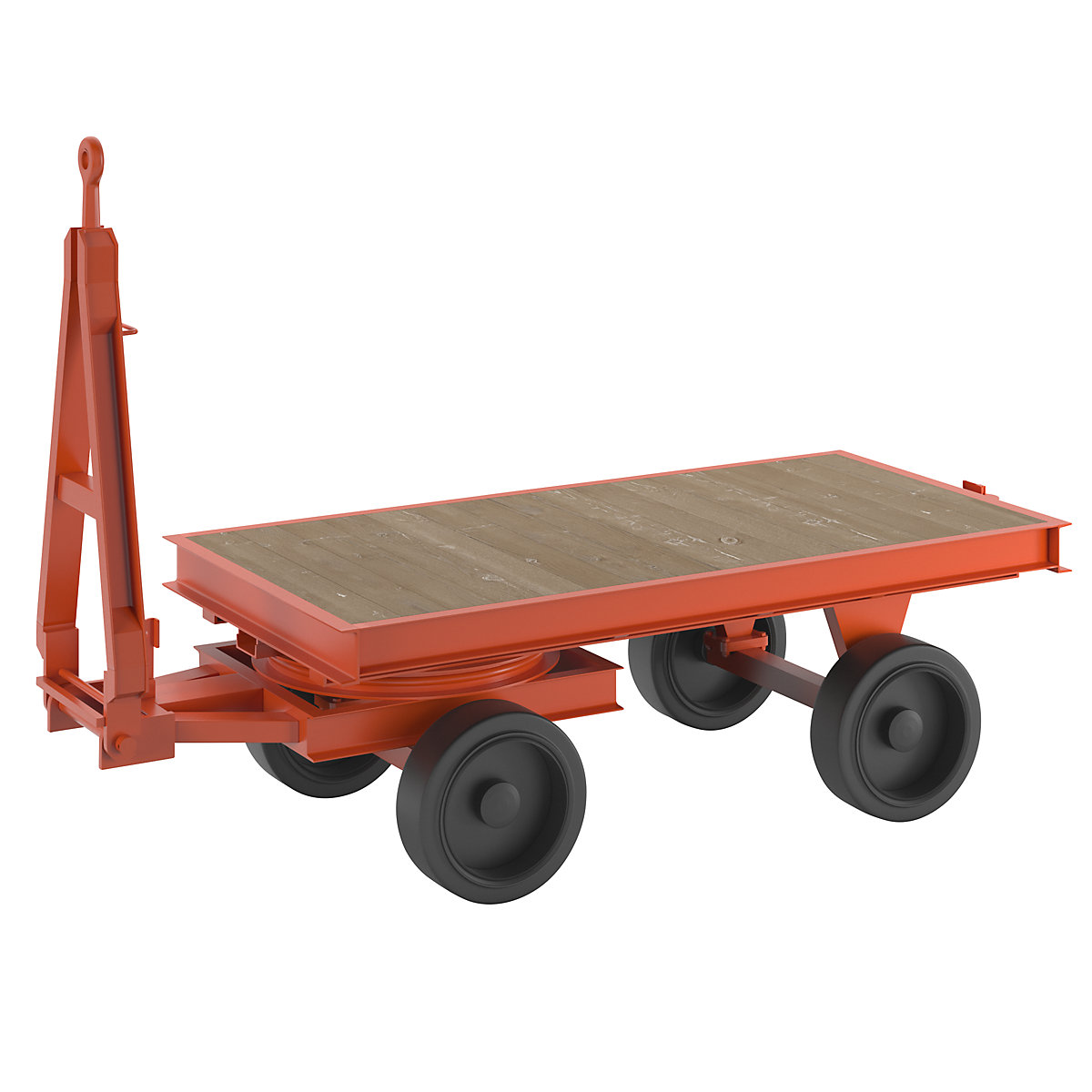 Trailer, 2-wheel turntable steering, max. load 8 t, platform 2.0 x 1.0 m, solid rubber tyres-3